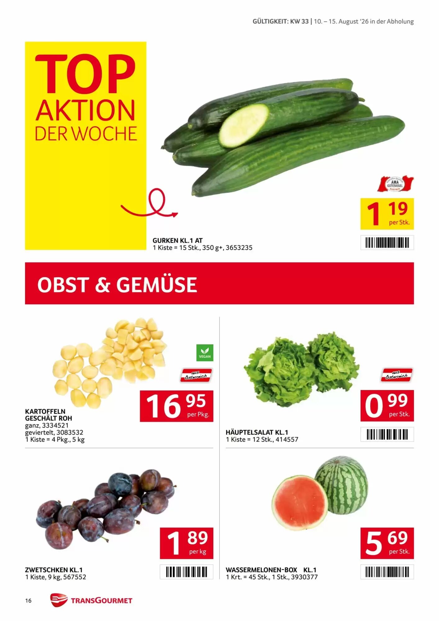 Transgourmet Flugblatt (ab 10.08.2026) - Angebote und Prospekt - Seite 16