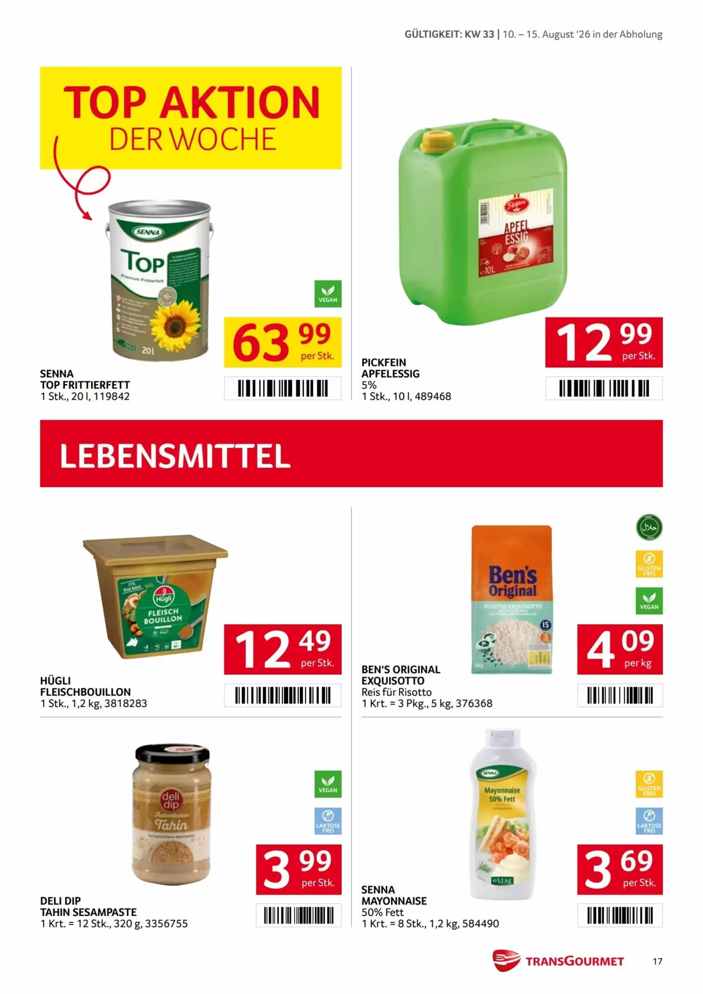 Transgourmet Flugblatt (ab 10.08.2026) - Angebote und Prospekt - Seite 17