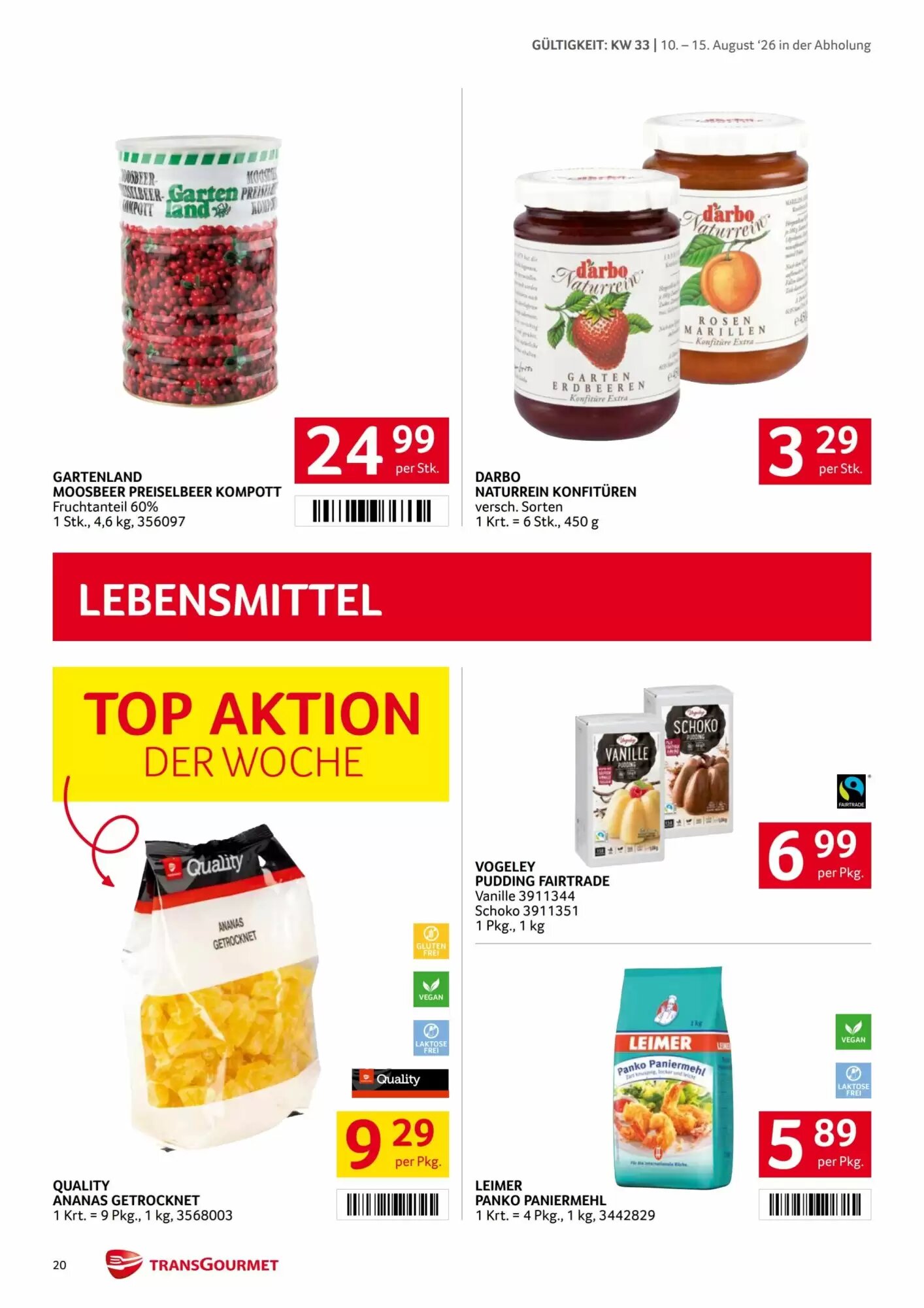 Transgourmet Flugblatt (ab 10.08.2026) - Angebote und Prospekt - Seite 20