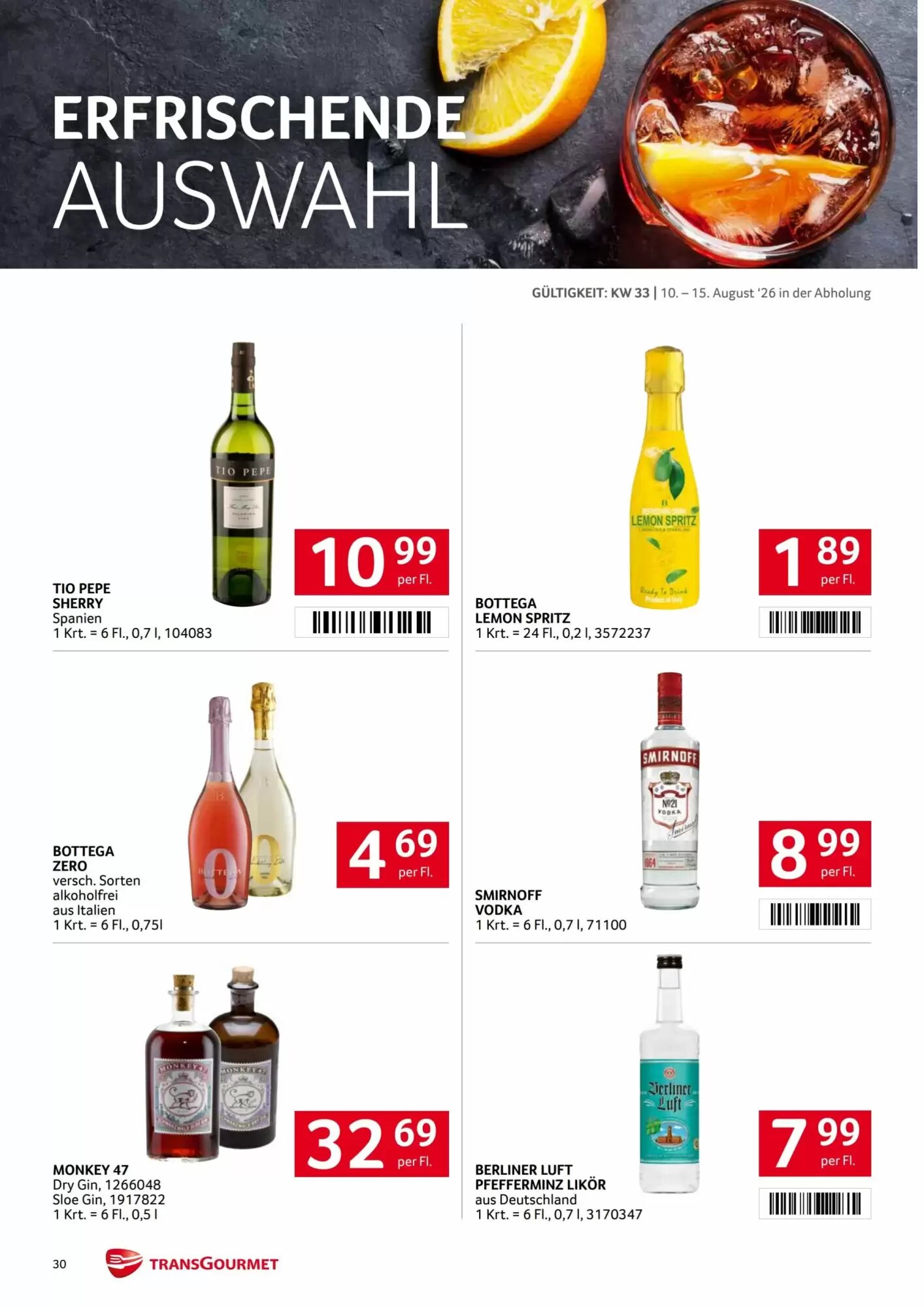 Transgourmet Flugblatt (ab 10.08.2026) - Angebote und Prospekt - Seite 30