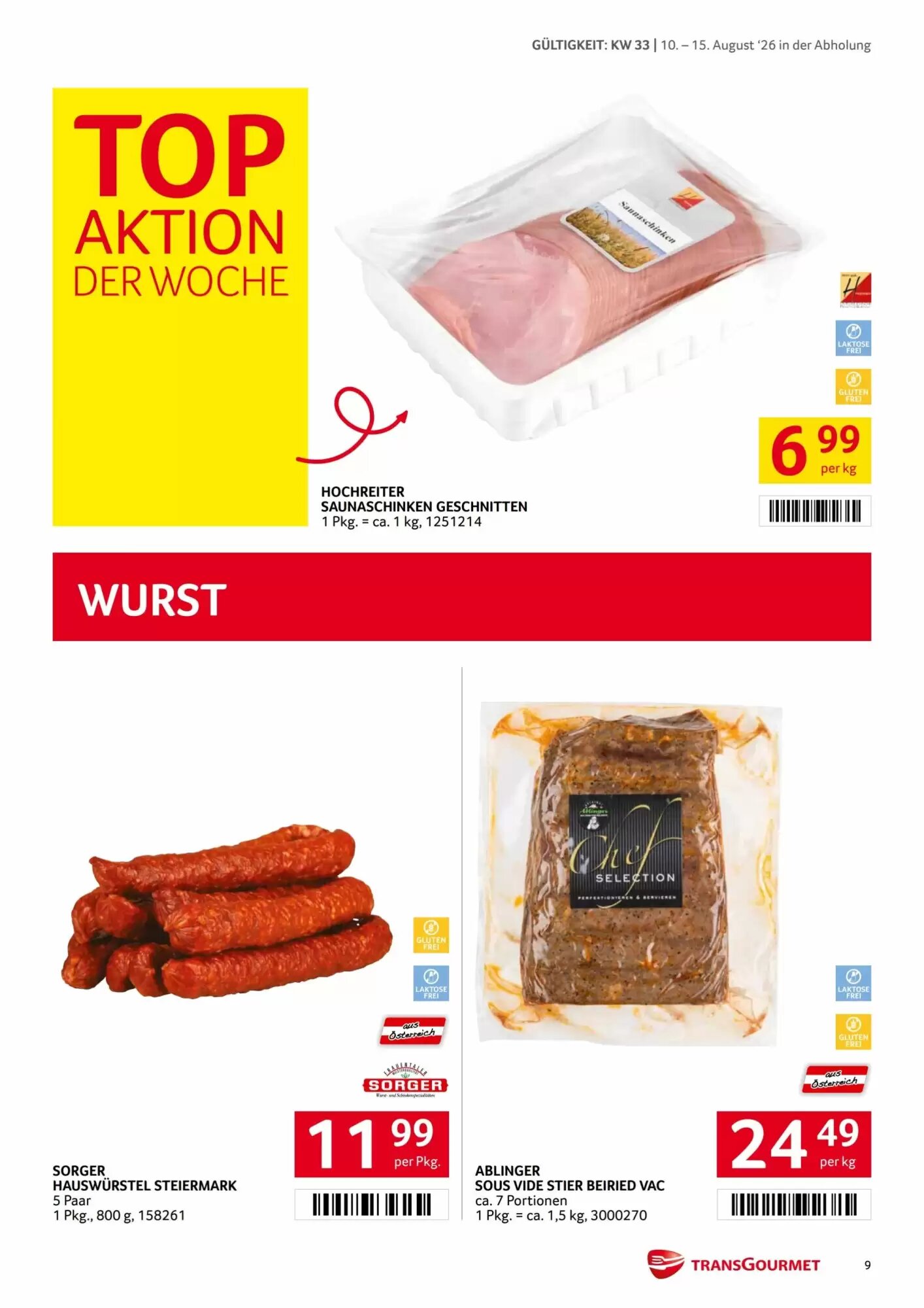 Transgourmet Flugblatt (ab 10.08.2026) - Angebote und Prospekt - Seite 9