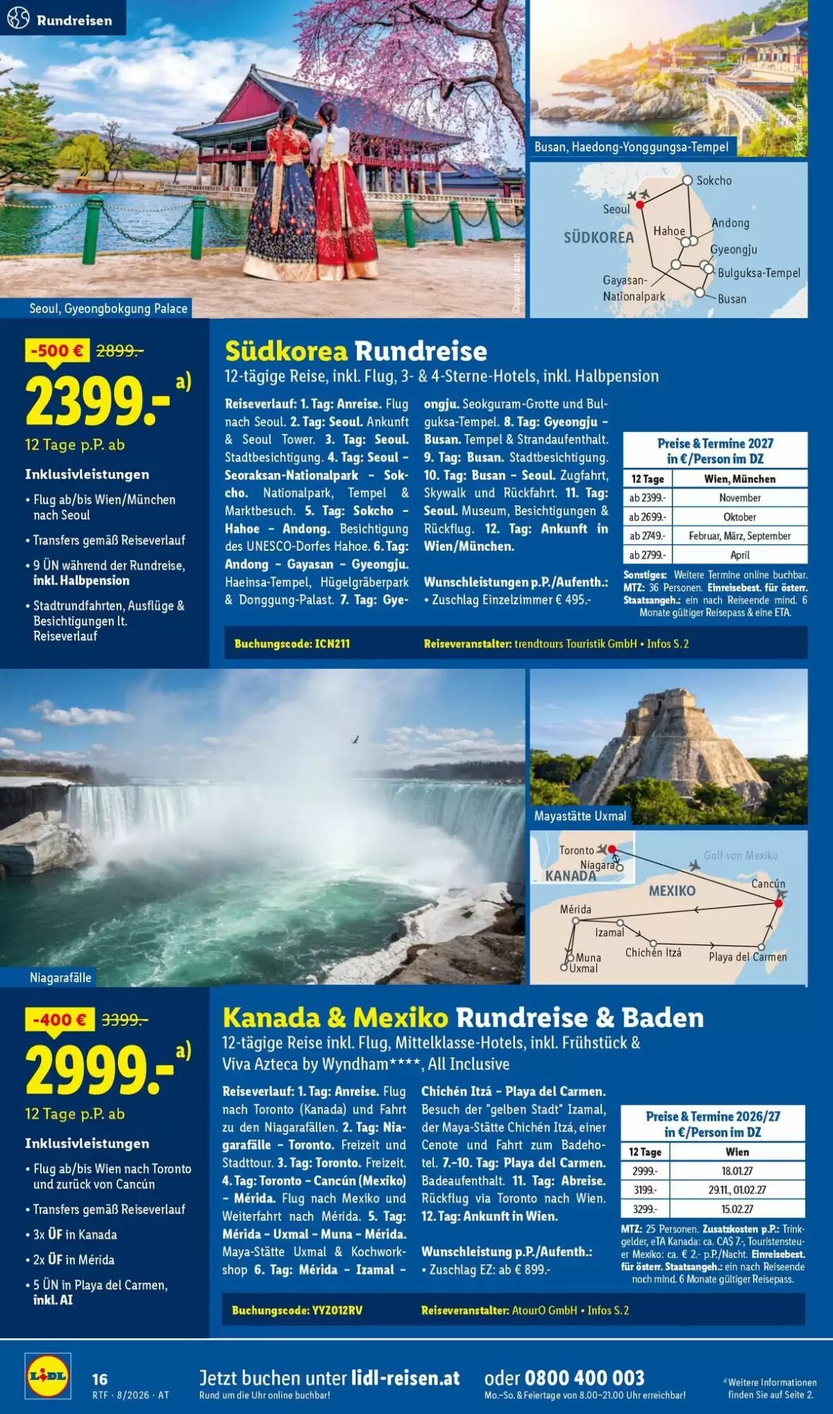 Lidl Reisen Flugblatt (ab 12.08.2026) - Angebote und Prospekt - Seite 16