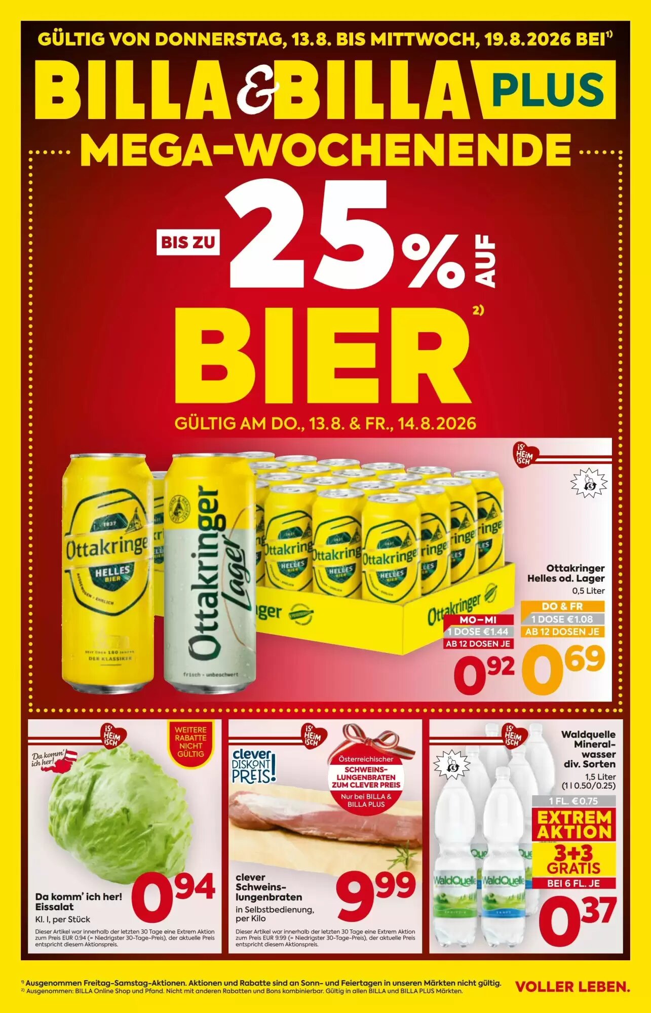 Billa Flugblatt (ab 13.08.2026) - Angebote und Prospekt - Seite 1