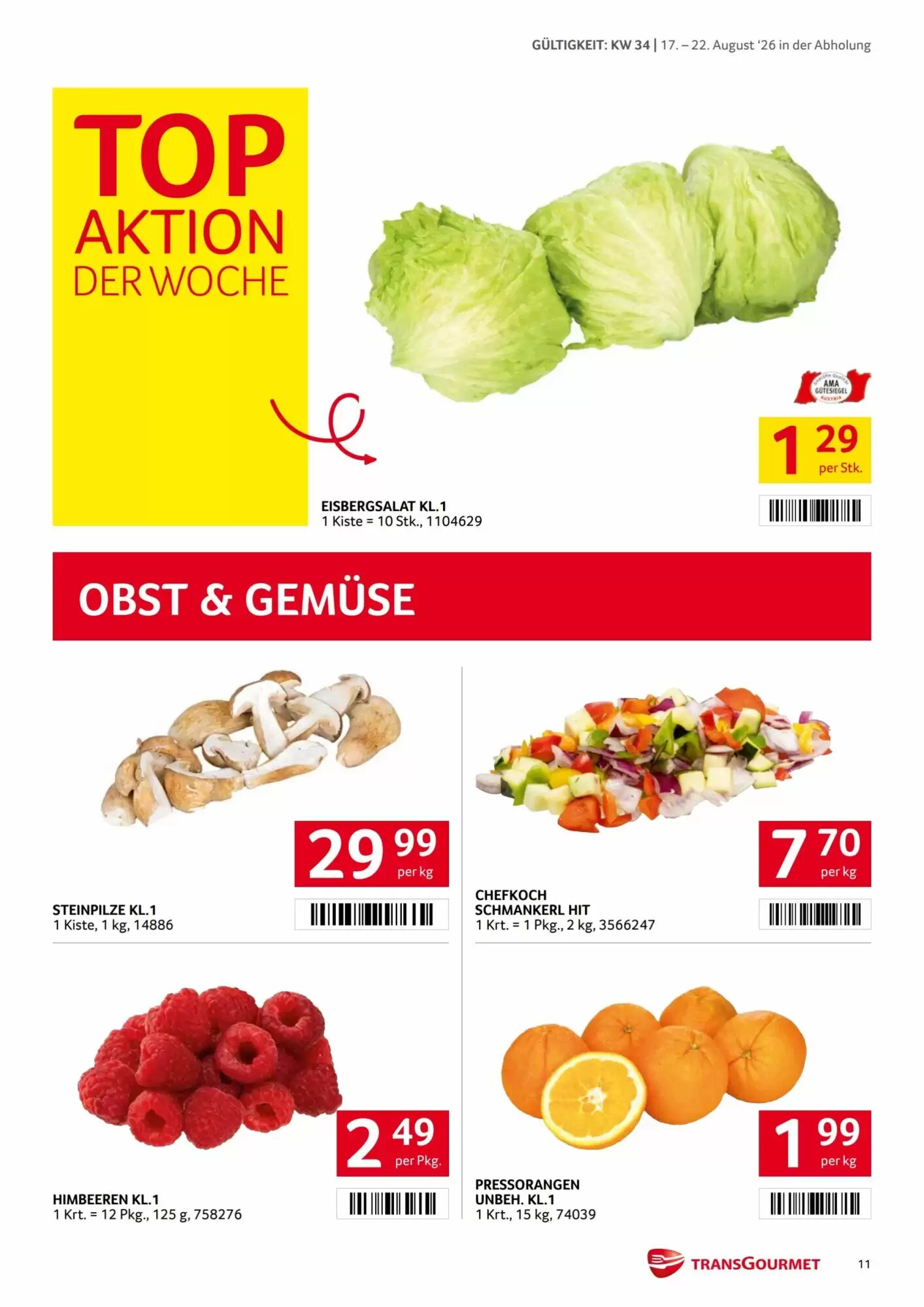 Transgourmet Flugblatt (ab 17.08.2026) - Angebote und Prospekt - Seite 11