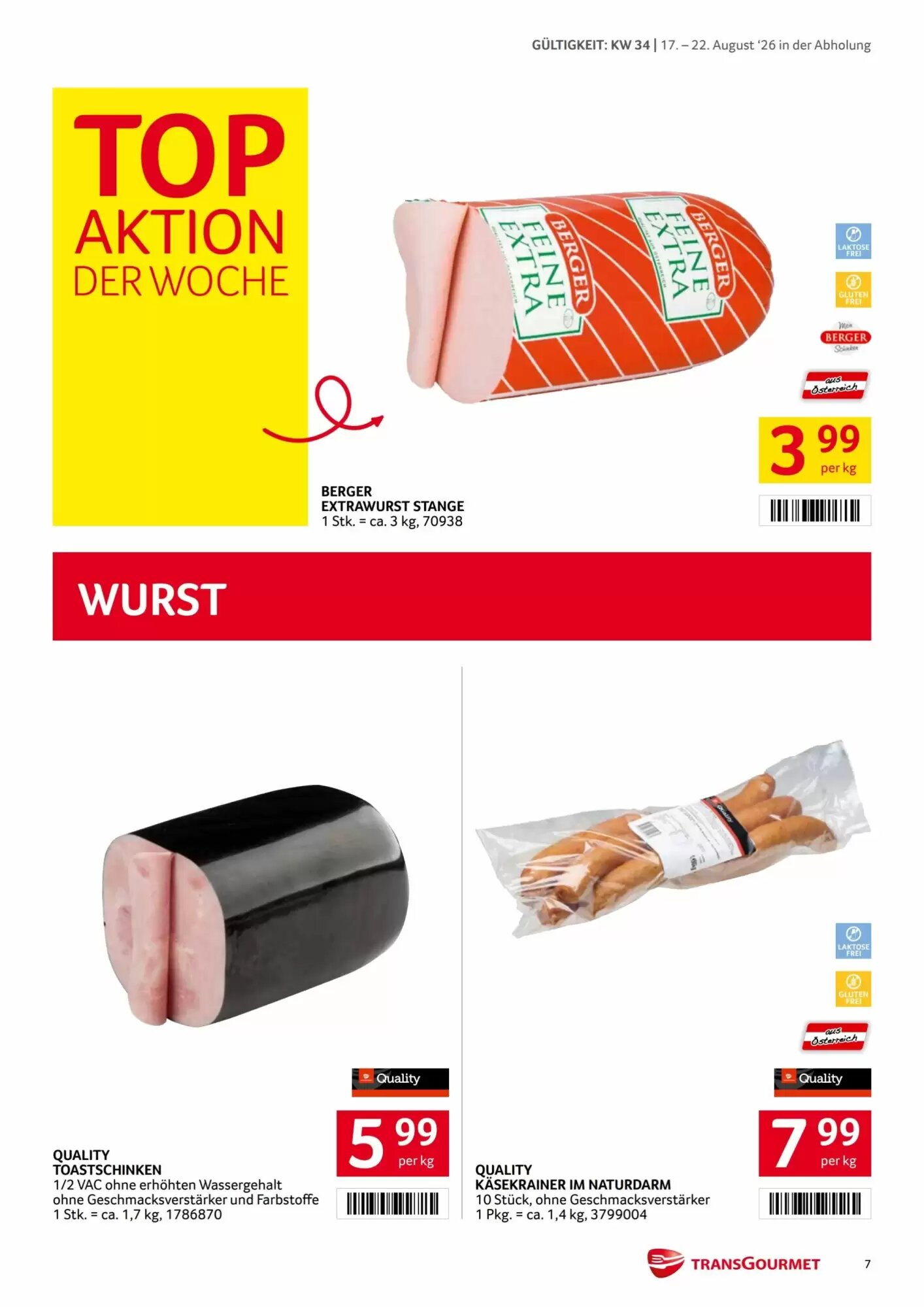 Transgourmet Flugblatt (ab 17.08.2026) - Angebote und Prospekt - Seite 7