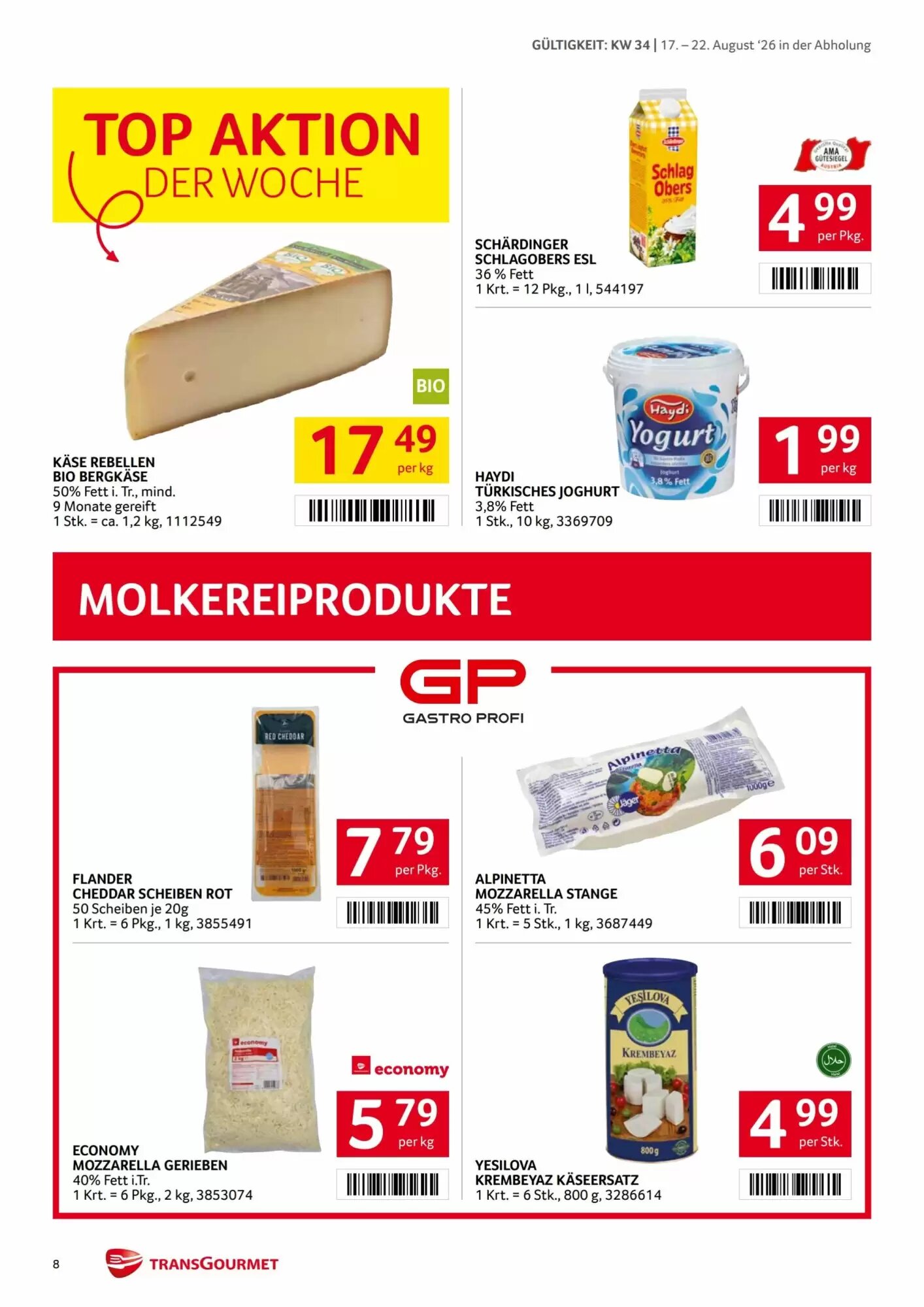Transgourmet Flugblatt (ab 17.08.2026) - Angebote und Prospekt - Seite 8