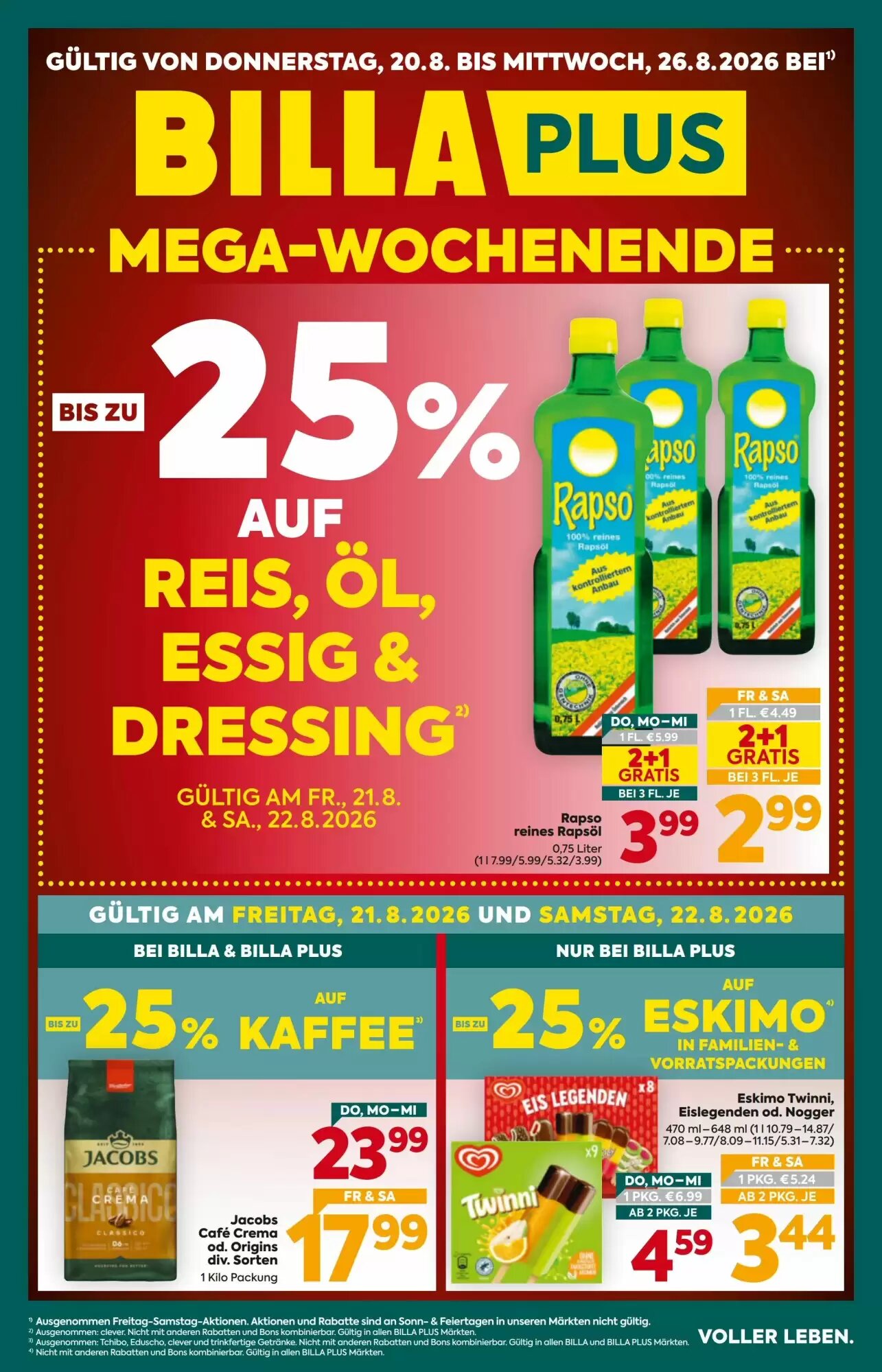 Billa Flugblatt (ab 20.08.2026) - Angebote und Prospekt - Seite 1