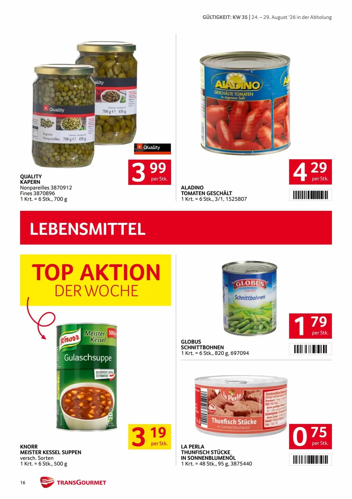 Transgourmet Flugblatt (ab 24.08.2026) - Angebote und Prospekt - Seite 16