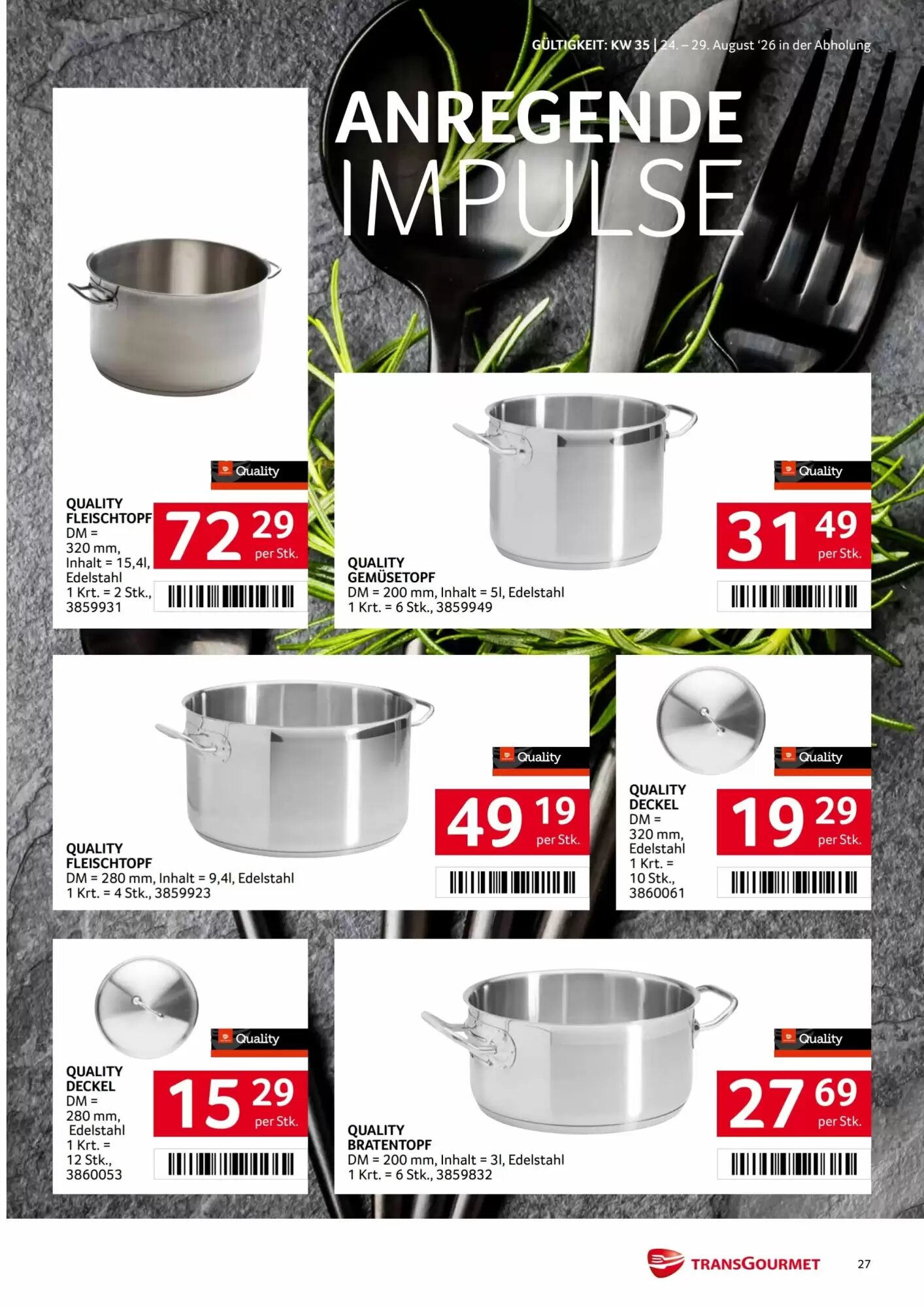 Transgourmet Flugblatt (ab 24.08.2026) - Angebote und Prospekt - Seite 27
