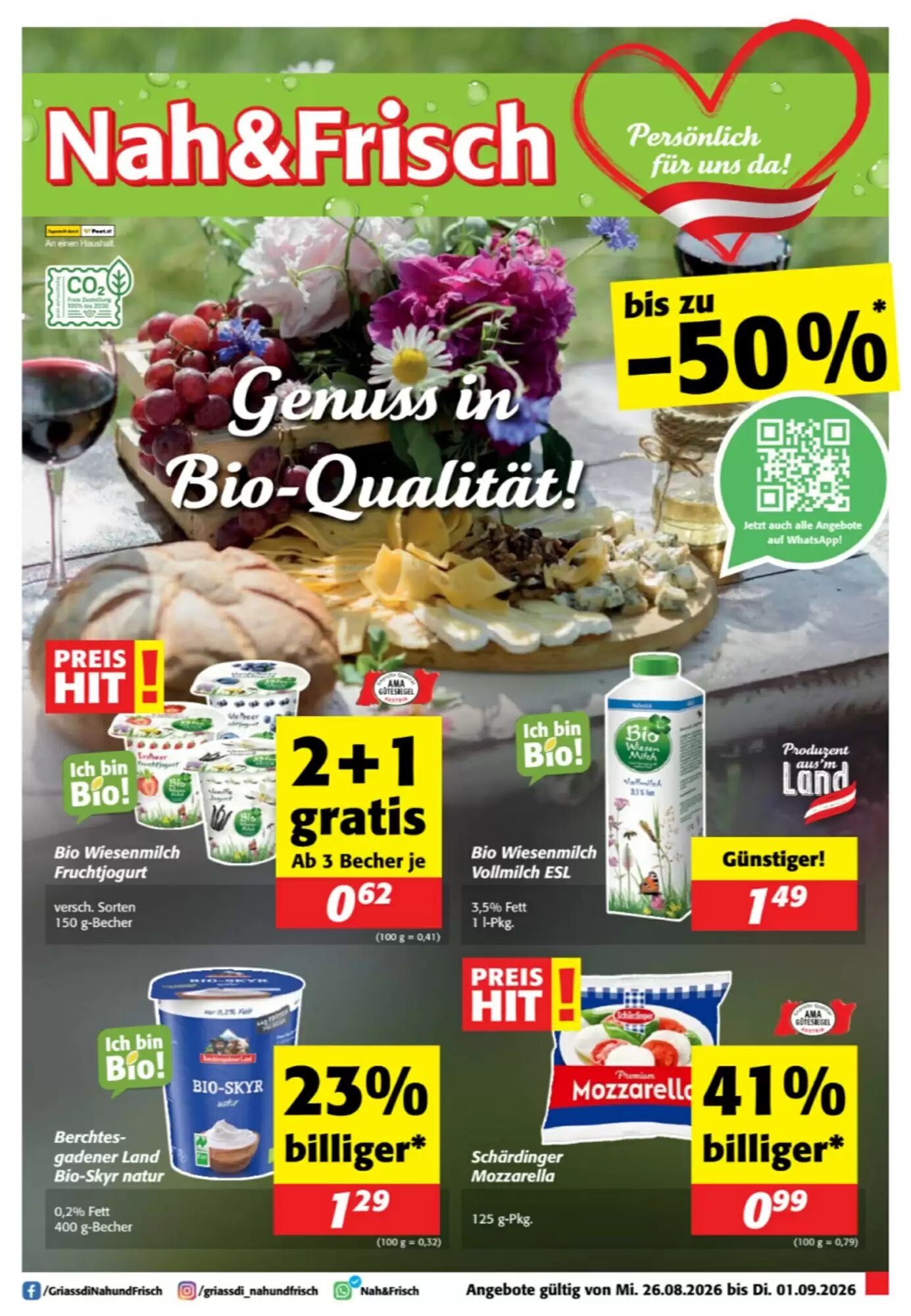Nah&Frisch Flugblatt (ab 26.08.2026) - Angebote und Prospekt - Seite 1