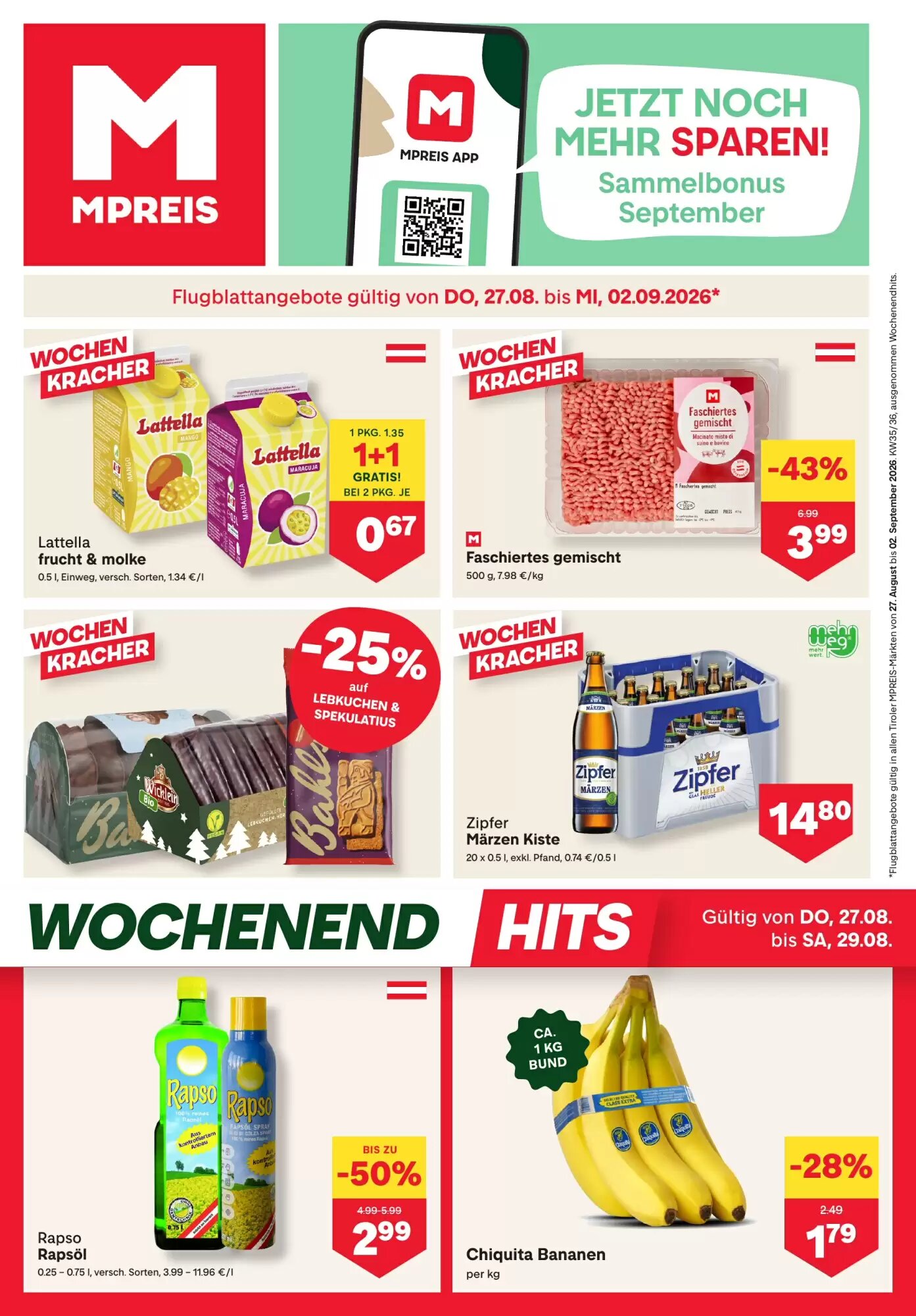 MPreis Flugblatt (ab 27.08.2026) - Angebote und Prospekt - Seite 1