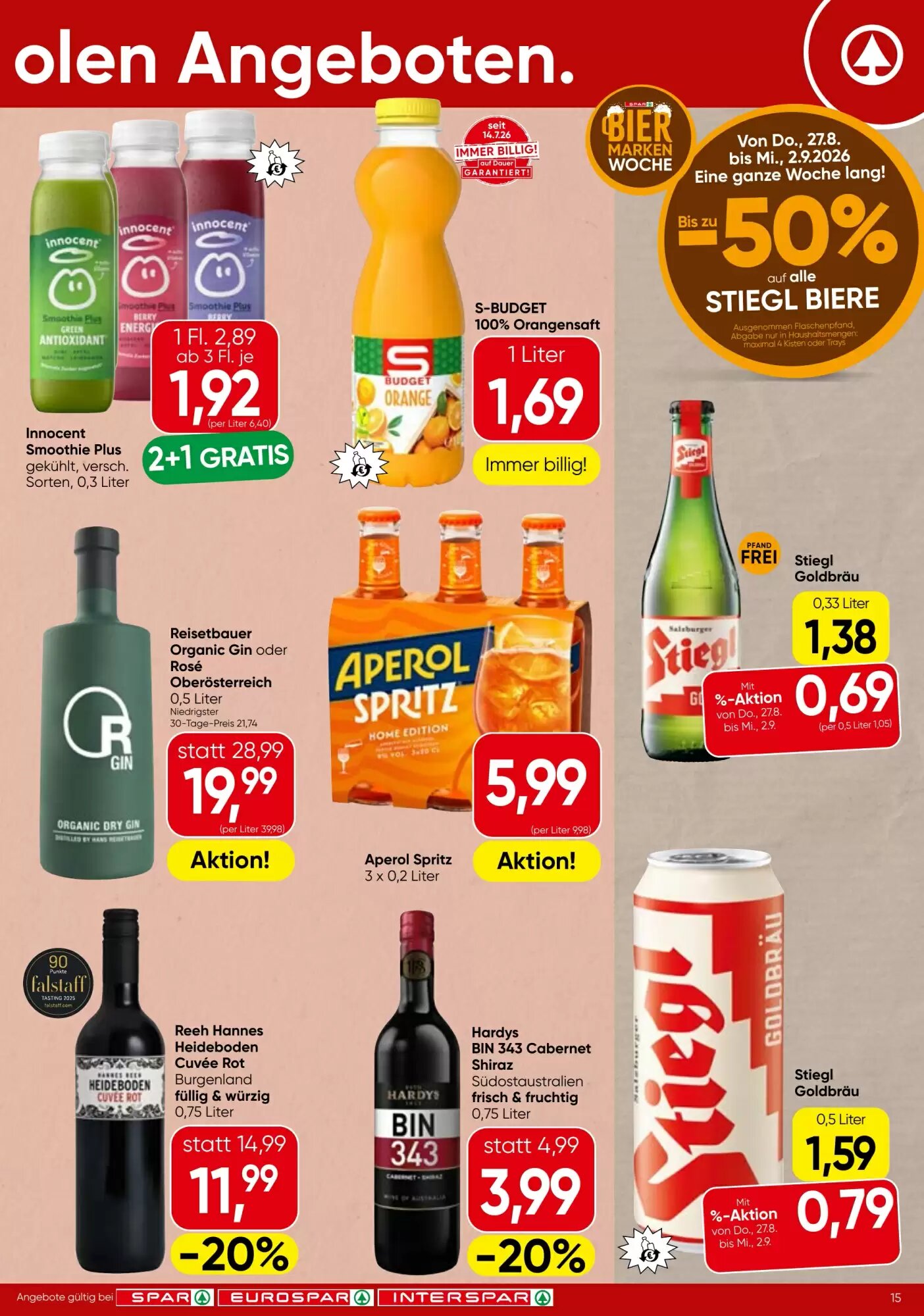 Spar Flugblatt (ab 27.08.2026) - Angebote und Prospekt - Seite 15