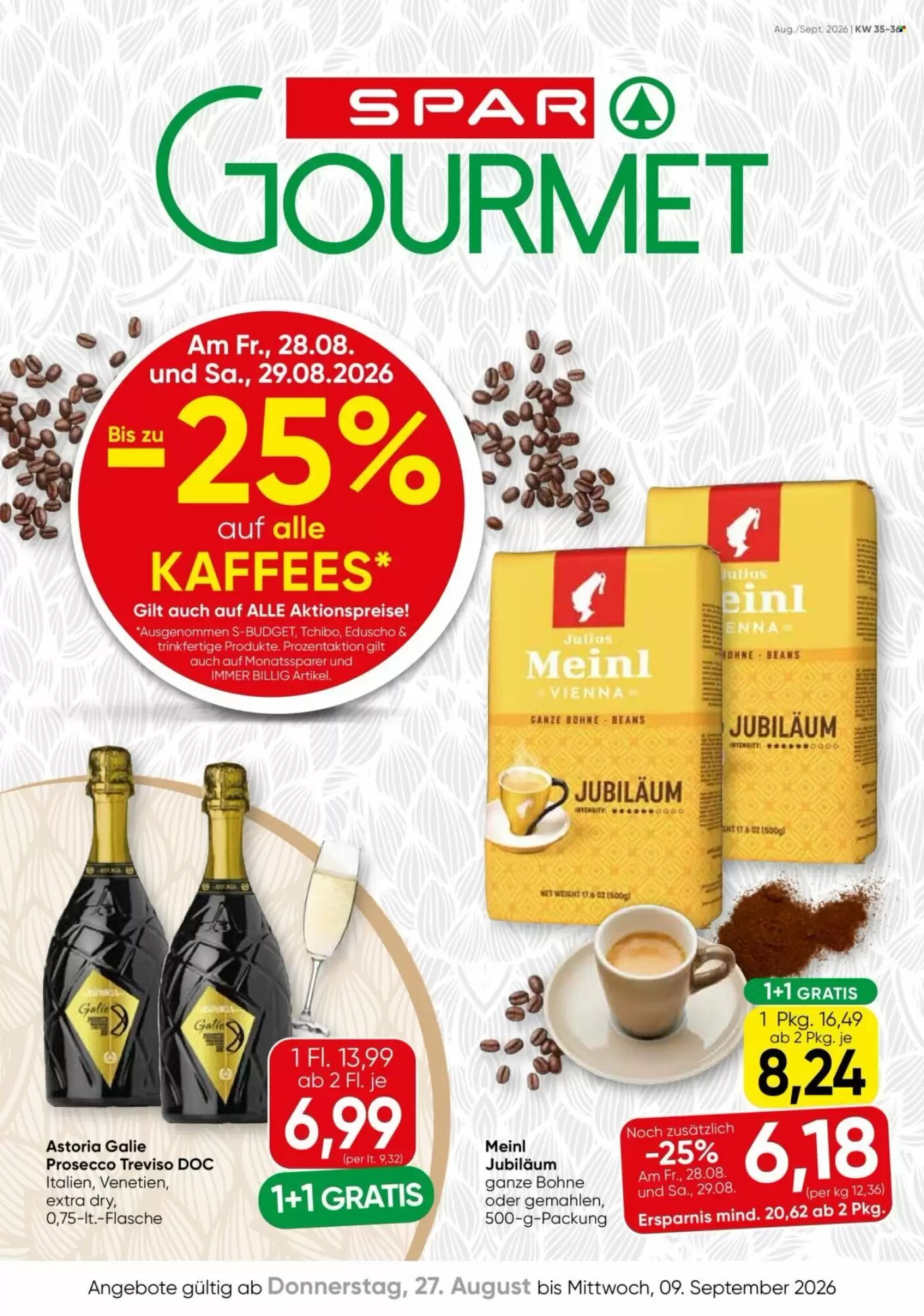 Spar Flugblatt (ab 27.08.2026) - Angebote und Prospekt - Seite 1