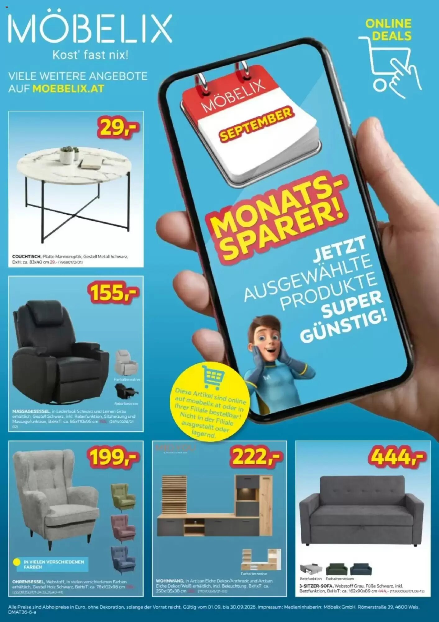 Möbelix Flugblatt (ab 01.09.2026) - Angebote und Prospekt - Seite 1