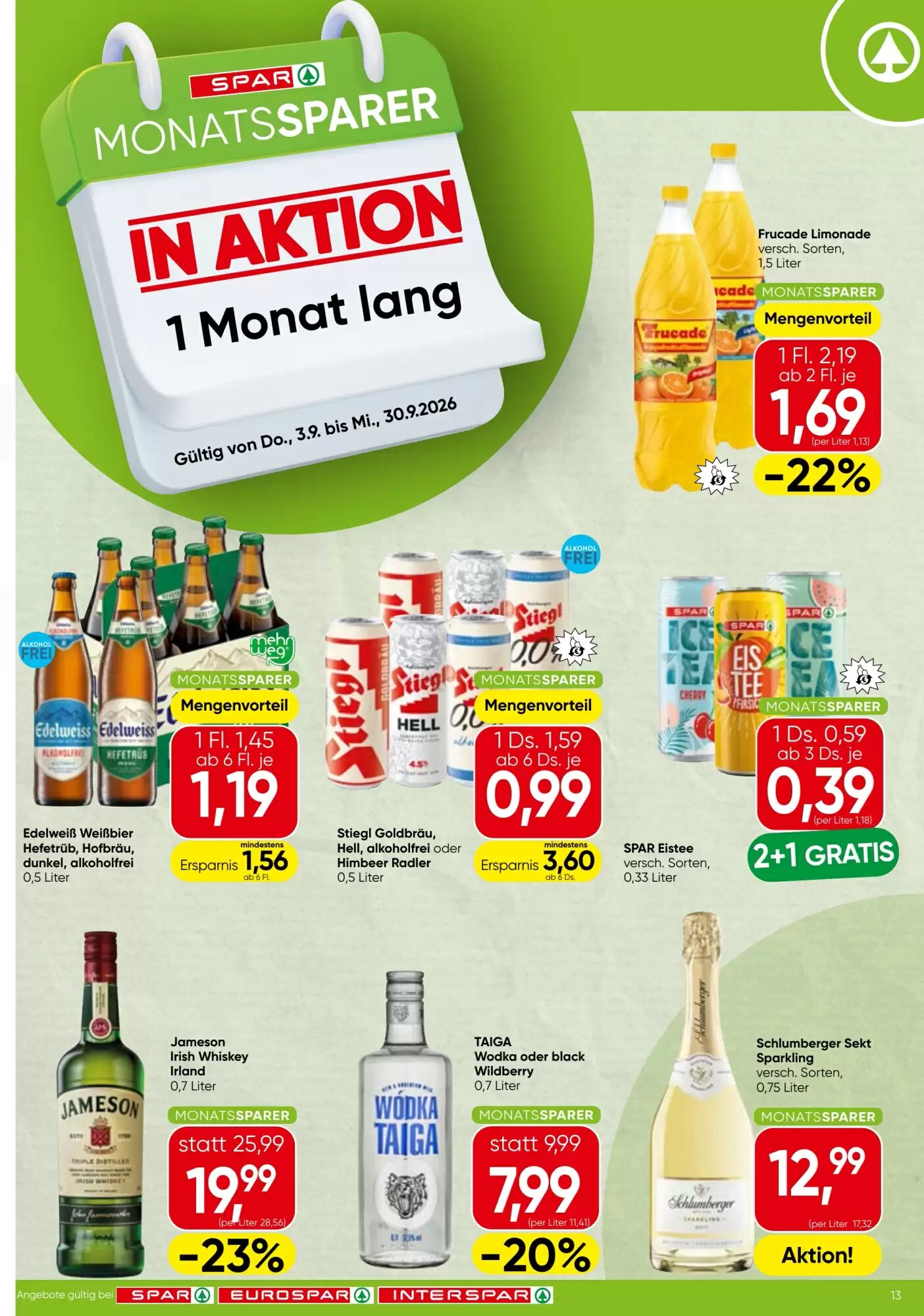 Spar Flugblatt (ab 03.09.2026) - Angebote und Prospekt - Seite 1