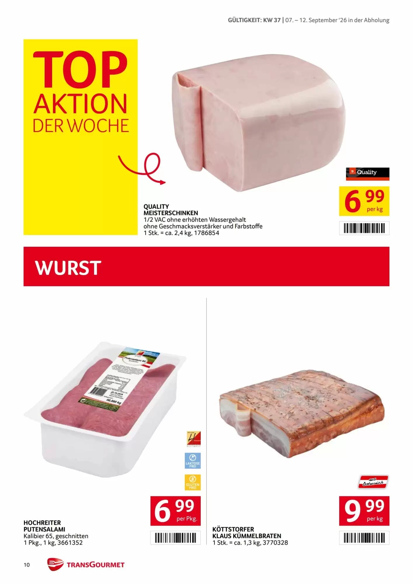 Transgourmet Flugblatt (ab 07.09.2026) - Angebote und Prospekt - Seite 10