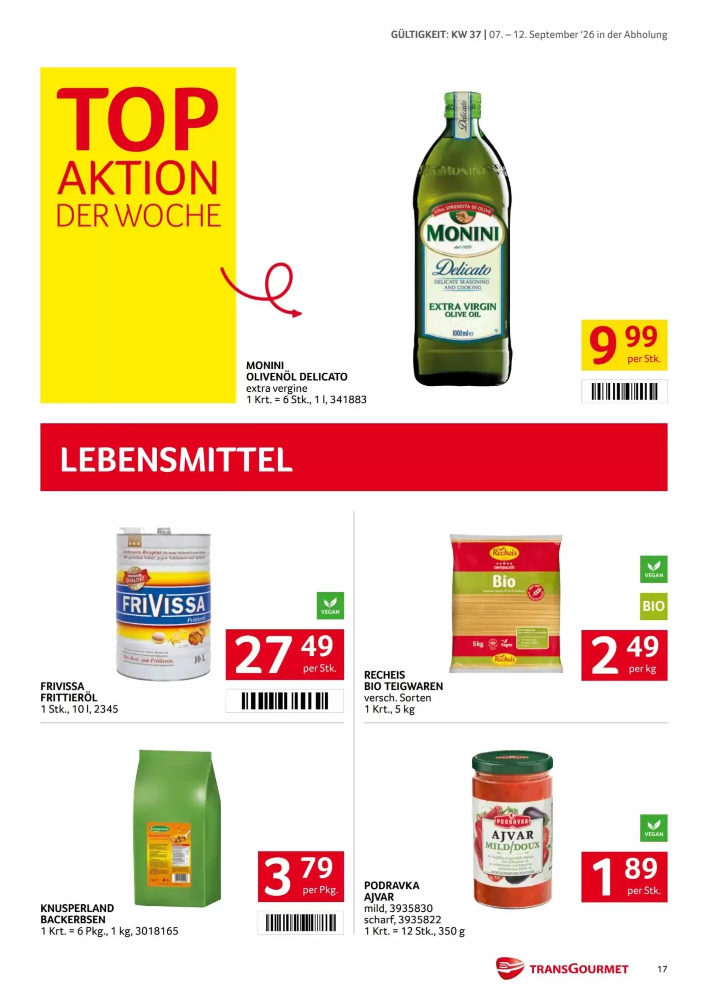 Transgourmet Flugblatt (ab 07.09.2026) - Angebote und Prospekt - Seite 17
