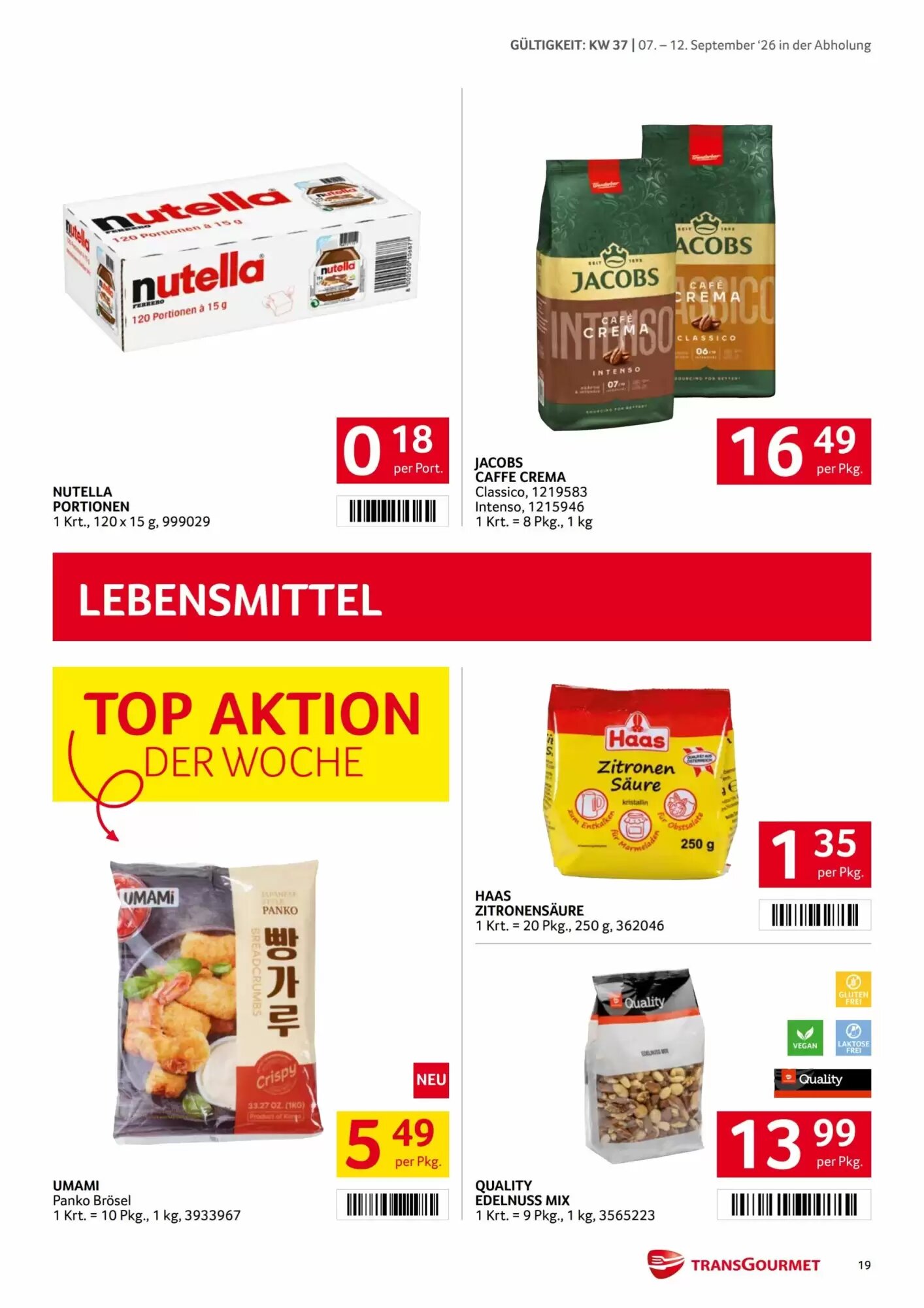 Transgourmet Flugblatt (ab 07.09.2026) - Angebote und Prospekt - Seite 19