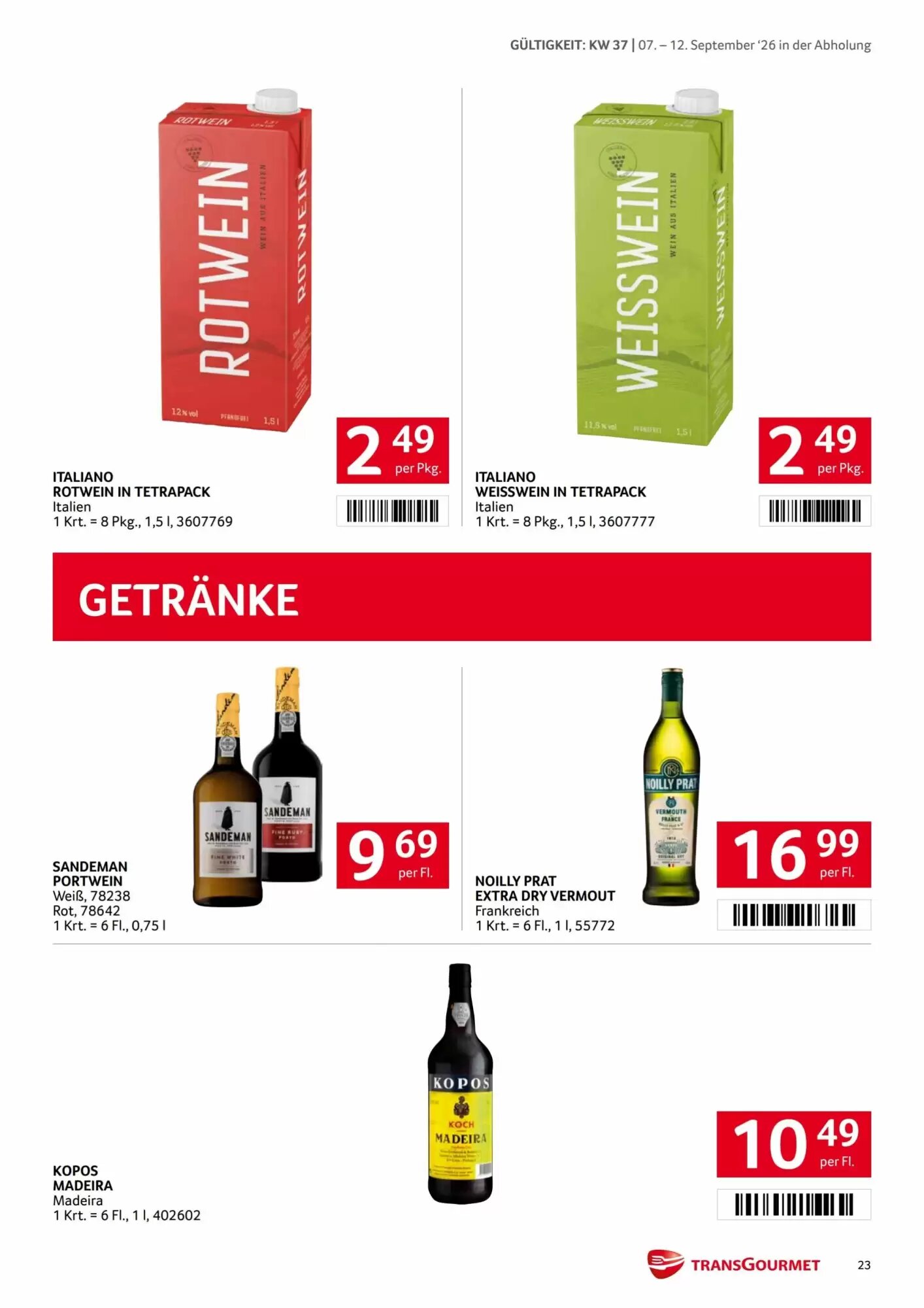 Transgourmet Flugblatt (ab 07.09.2026) - Angebote und Prospekt - Seite 23
