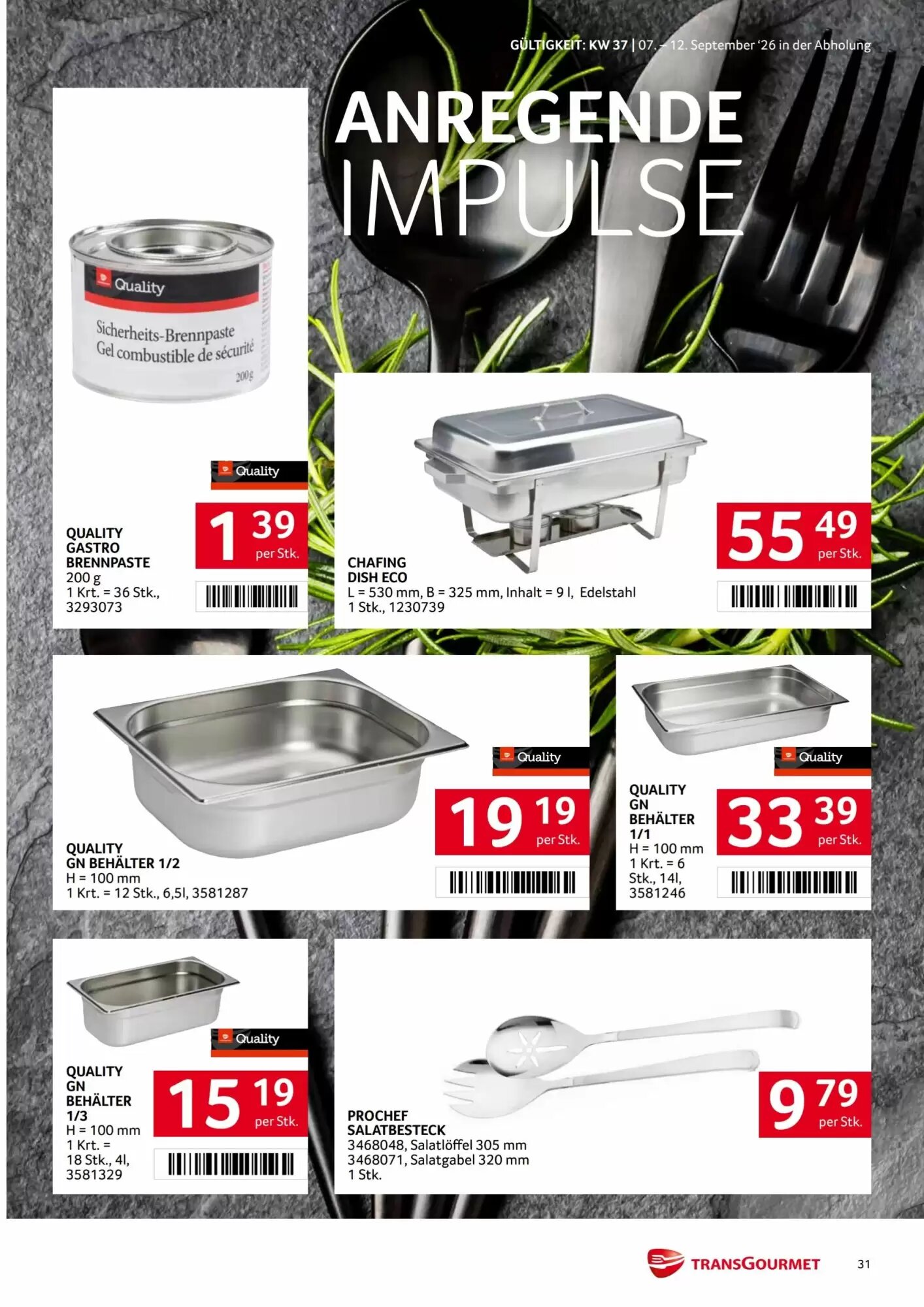 Transgourmet Flugblatt (ab 07.09.2026) - Angebote und Prospekt - Seite 31