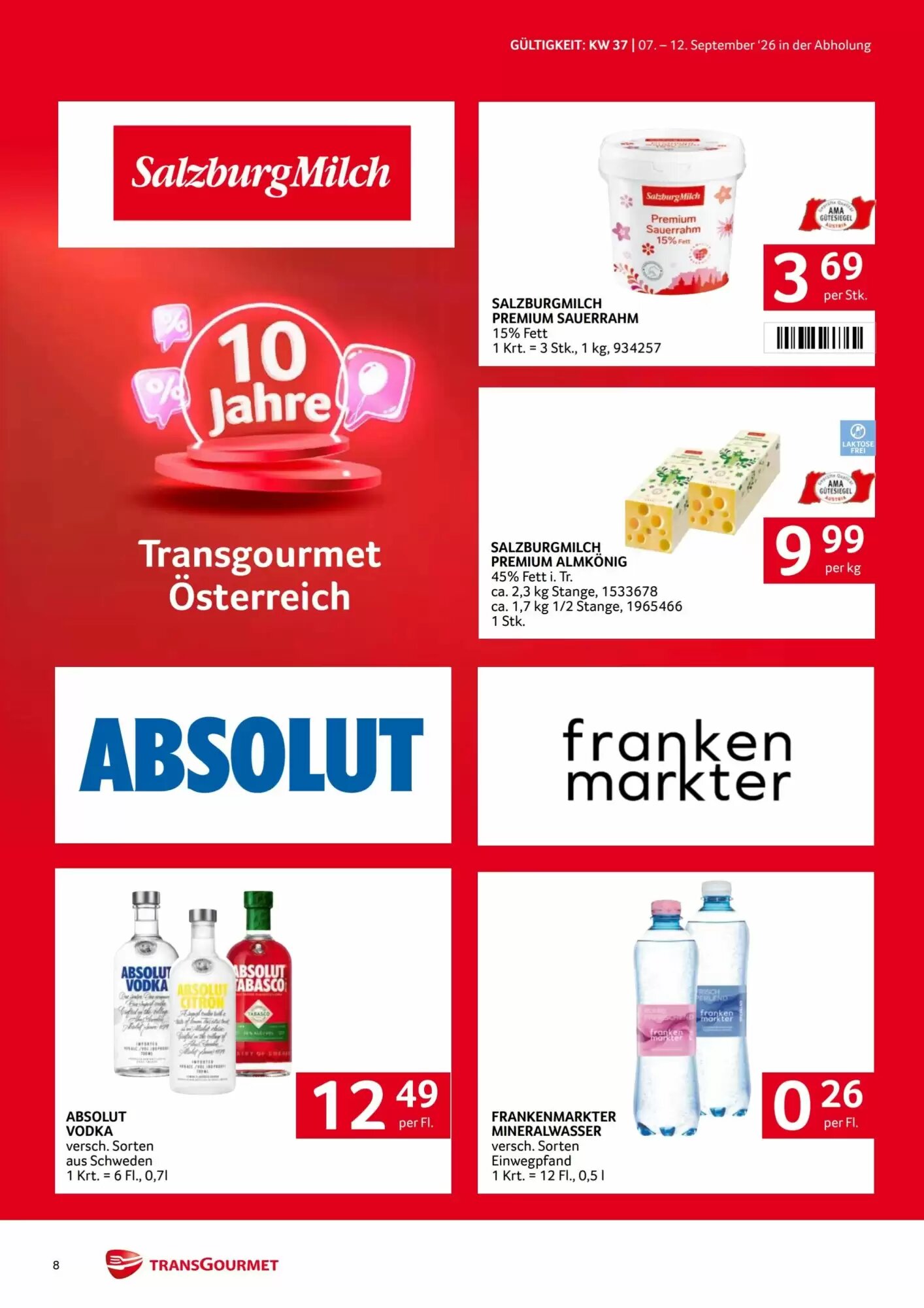 Transgourmet Flugblatt (ab 07.09.2026) - Angebote und Prospekt - Seite 8