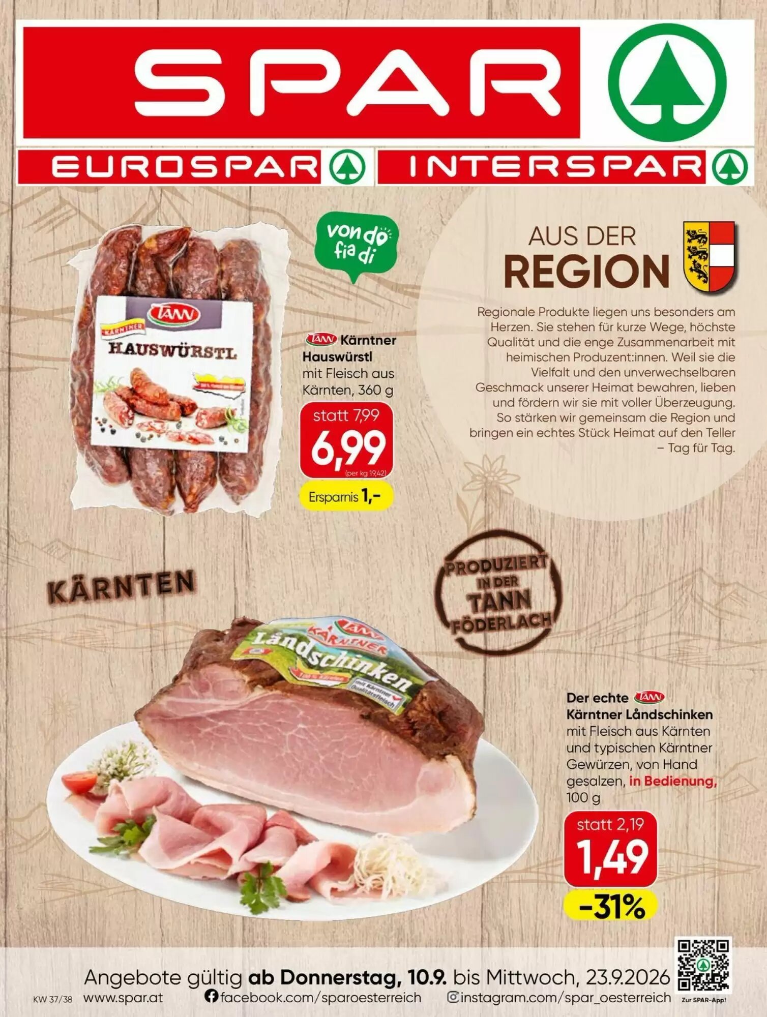 Spar Flugblatt (ab 10.09.2026) - Angebote und Prospekt - Seite 1
