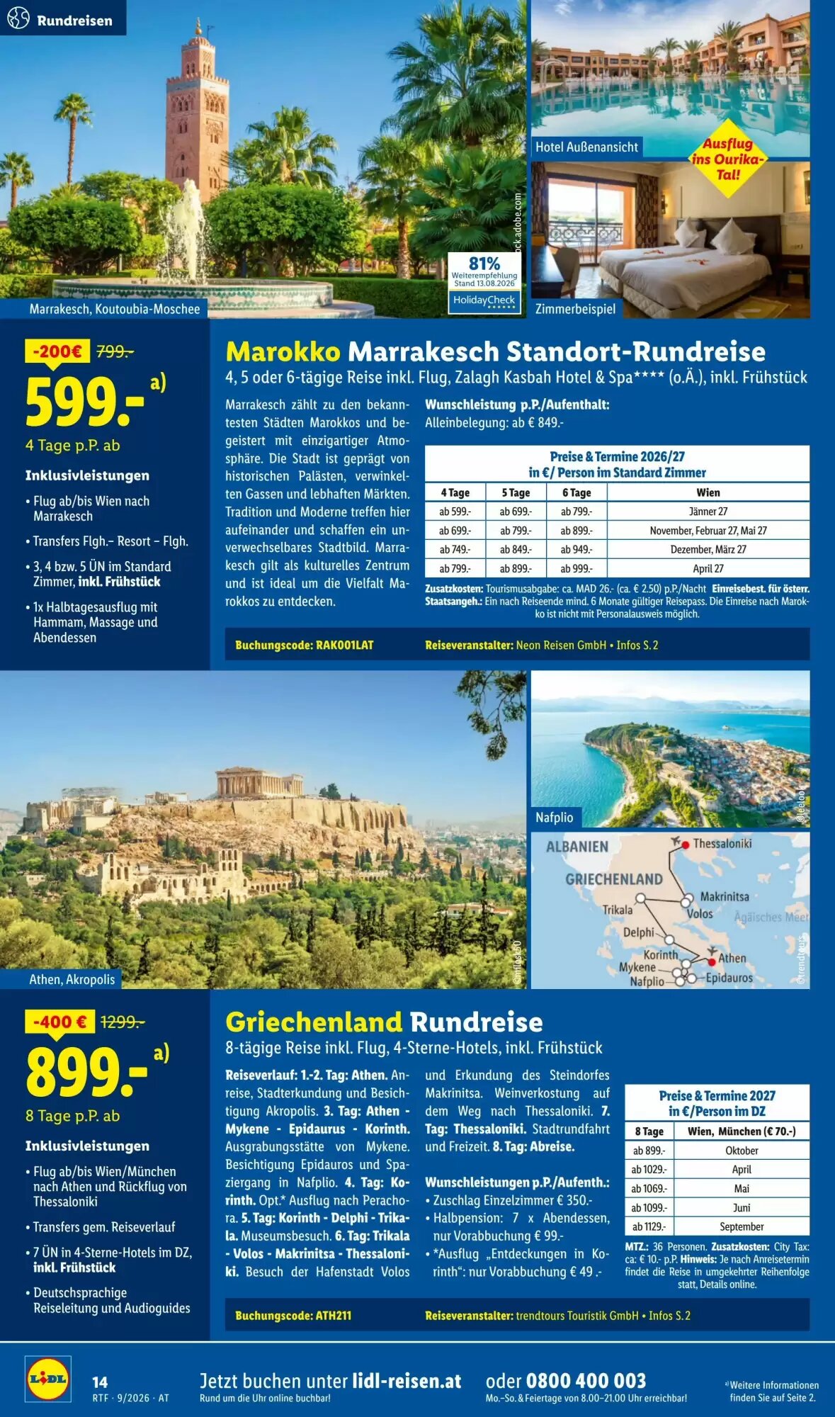 Lidl Reisen Flugblatt (ab 12.09.2026) - Angebote und Prospekt - Seite 14