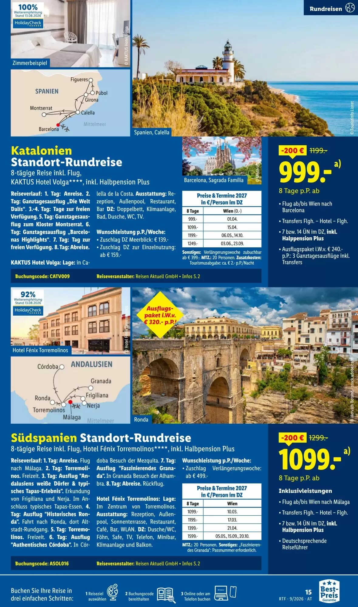Lidl Reisen Flugblatt (ab 12.09.2026) - Angebote und Prospekt - Seite 15