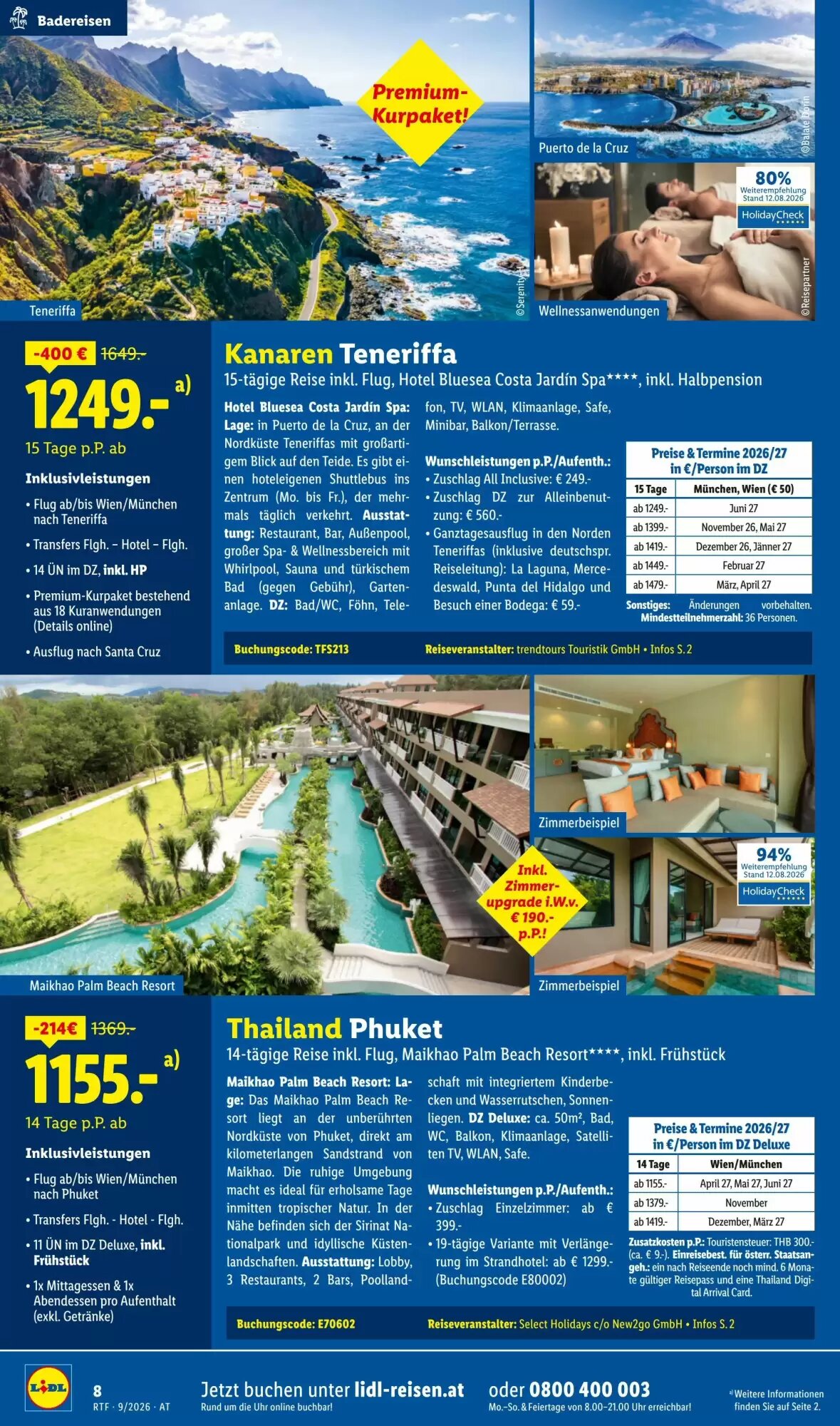 Lidl Reisen Flugblatt (ab 12.09.2026) - Angebote und Prospekt - Seite 8