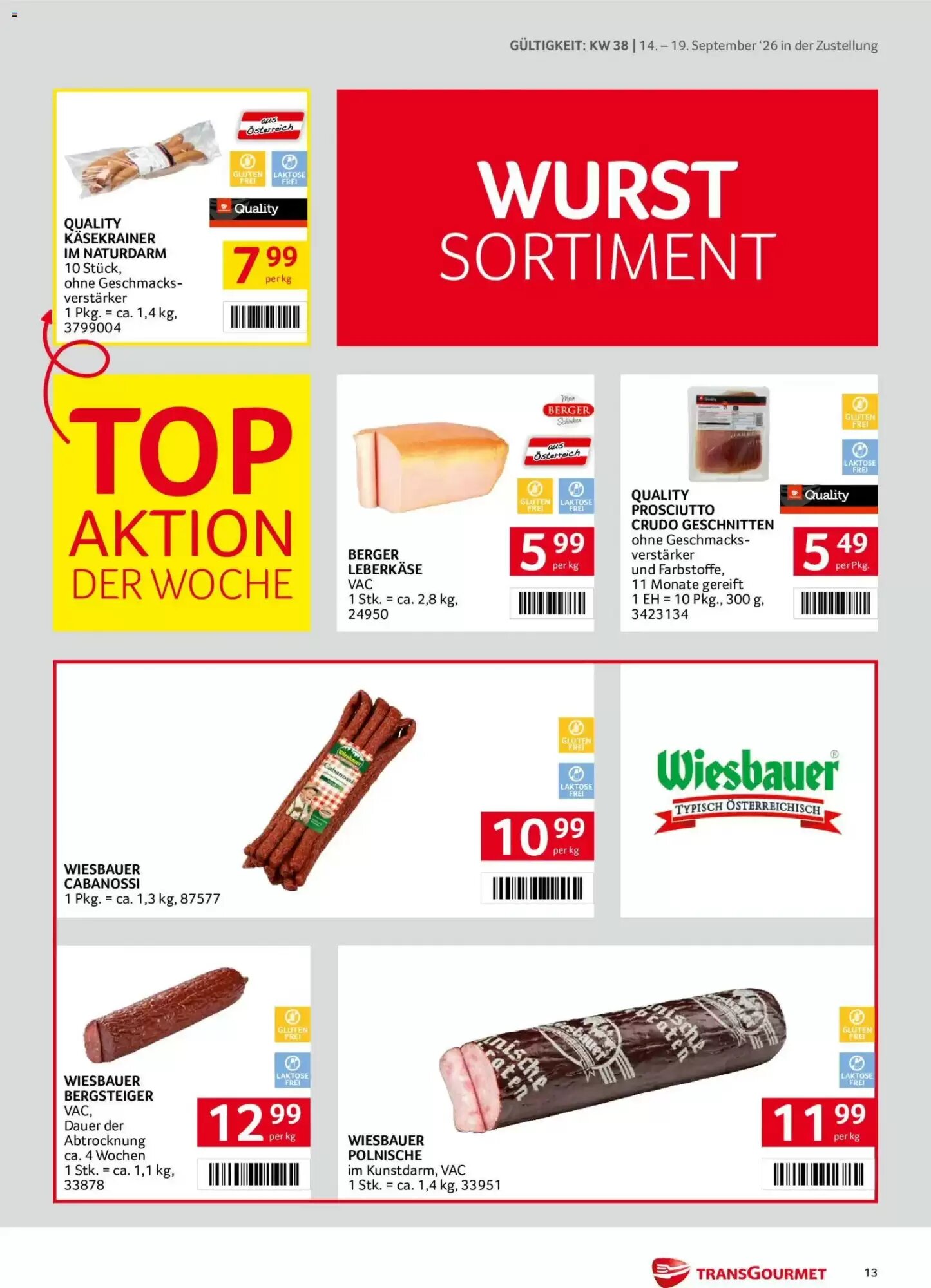 Transgourmet Flugblatt (ab 14.09.2026) - Angebote und Prospekt - Seite 13