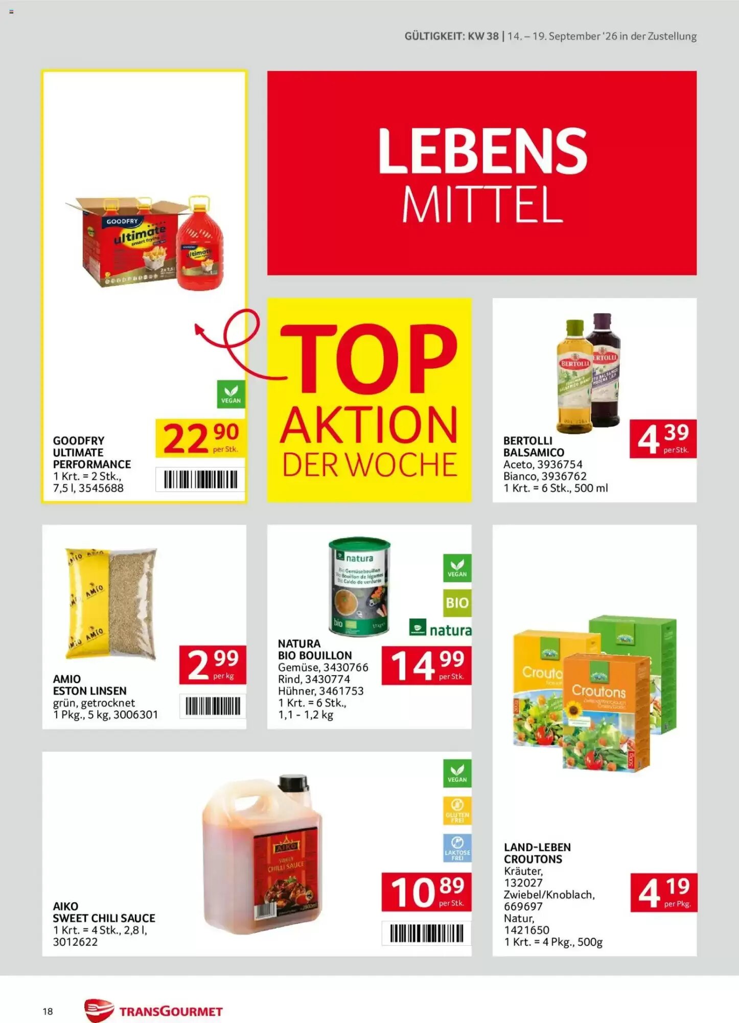 Transgourmet Flugblatt (ab 14.09.2026) - Angebote und Prospekt - Seite 18