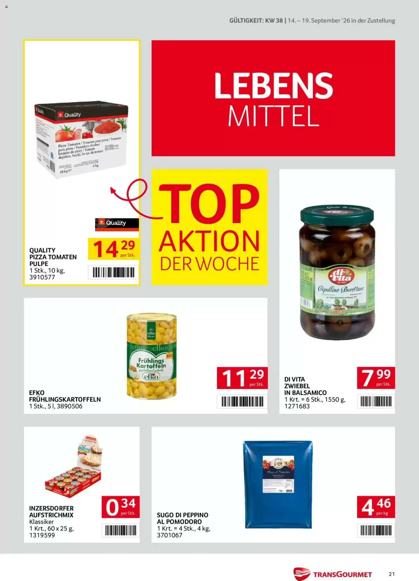 Transgourmet Flugblatt (ab 14.09.2026) - Angebote und Prospekt - Seite 21