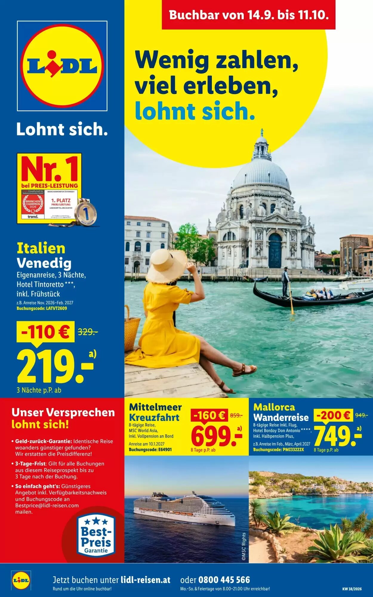 Lidl Reisen Flugblatt (ab 14.09.2026) - Angebote und Prospekt - Seite 1