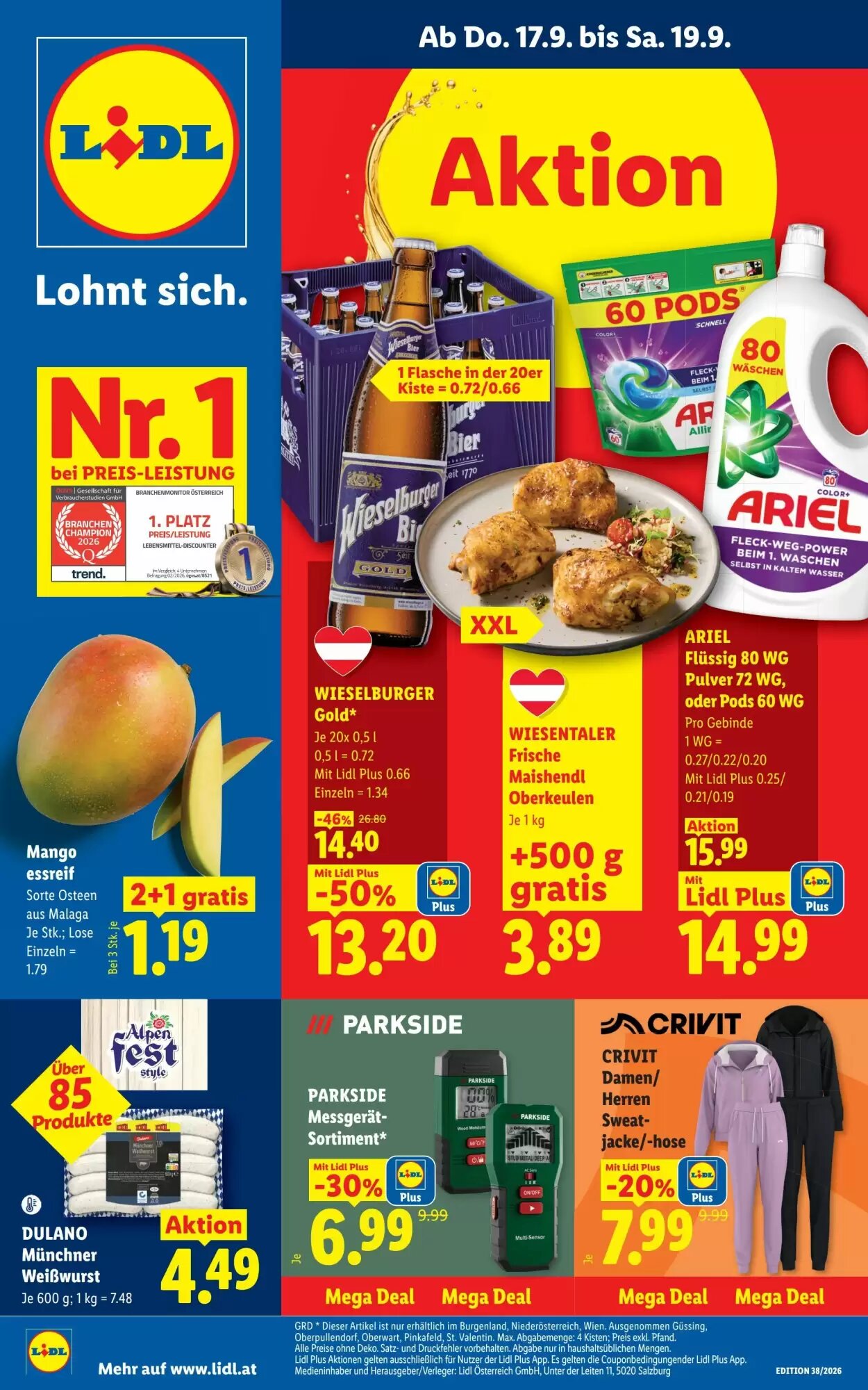 Lidl Flugblatt (ab 17.09.2026) - Angebote und Prospekt - Seite 1