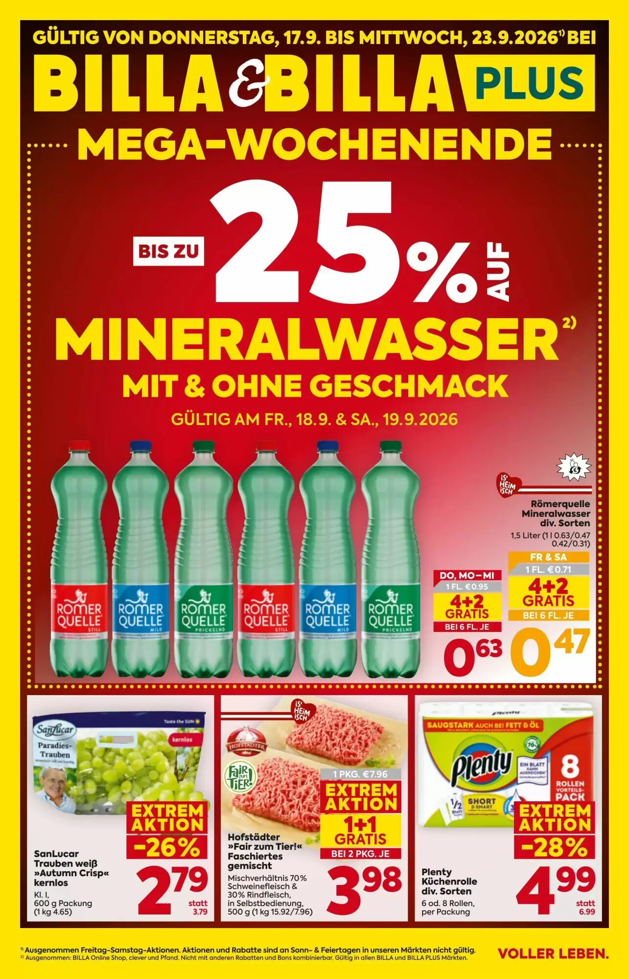 Billa Flugblatt (ab 17.09.2026) - Angebote und Prospekt - Seite 1