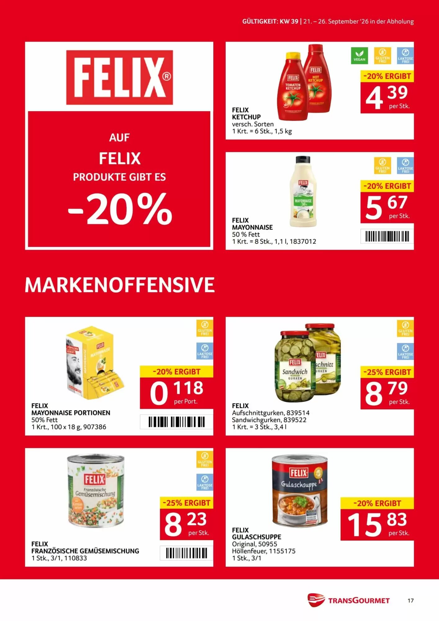 Transgourmet Flugblatt (ab 21.09.2026) - Angebote und Prospekt - Seite 15