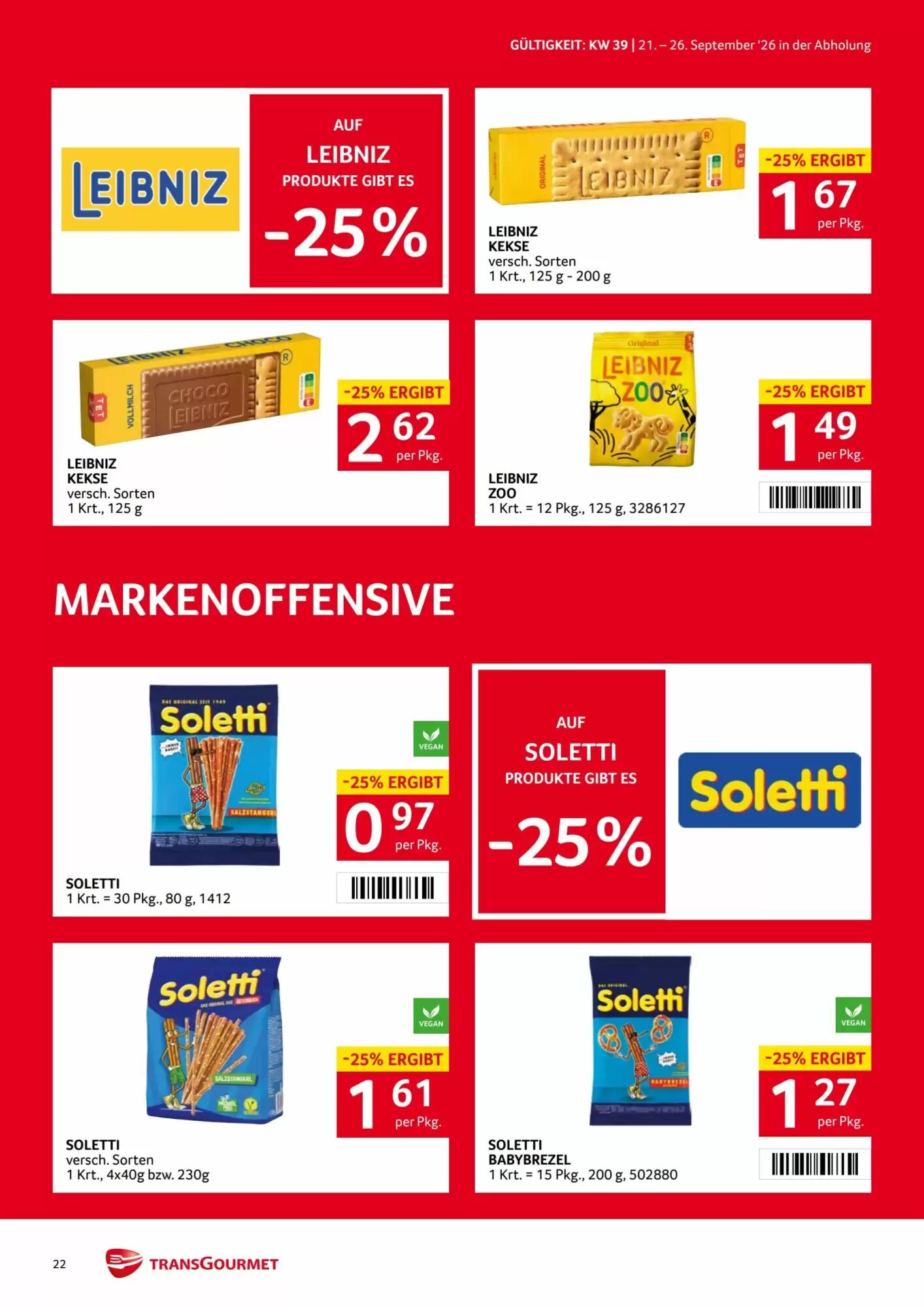 Transgourmet Flugblatt (ab 21.09.2026) - Angebote und Prospekt - Seite 20