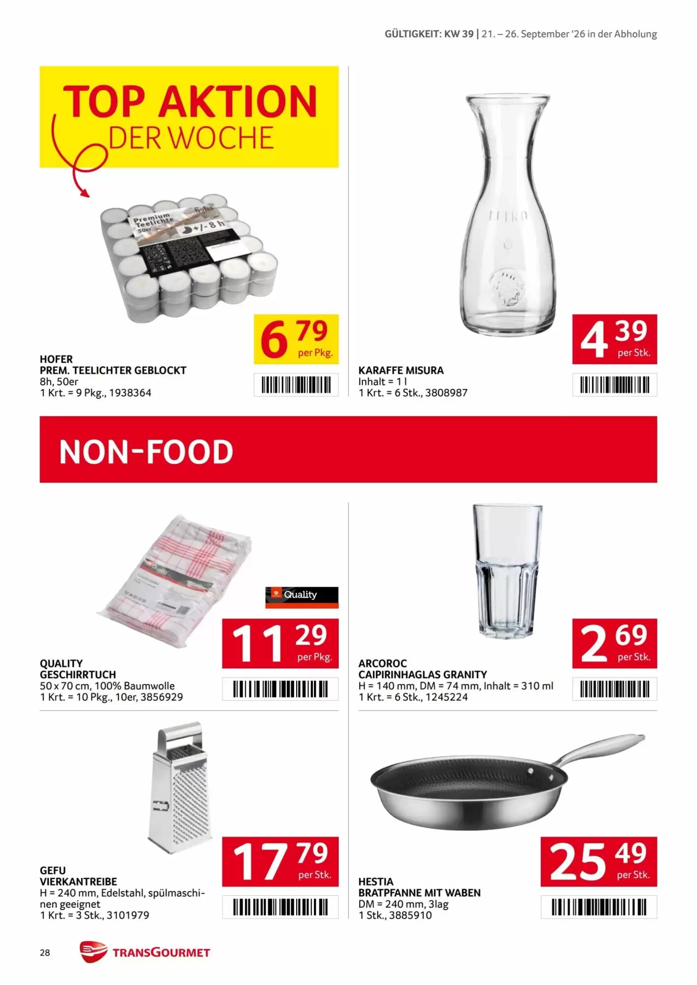 Transgourmet Flugblatt (ab 21.09.2026) - Angebote und Prospekt - Seite 26