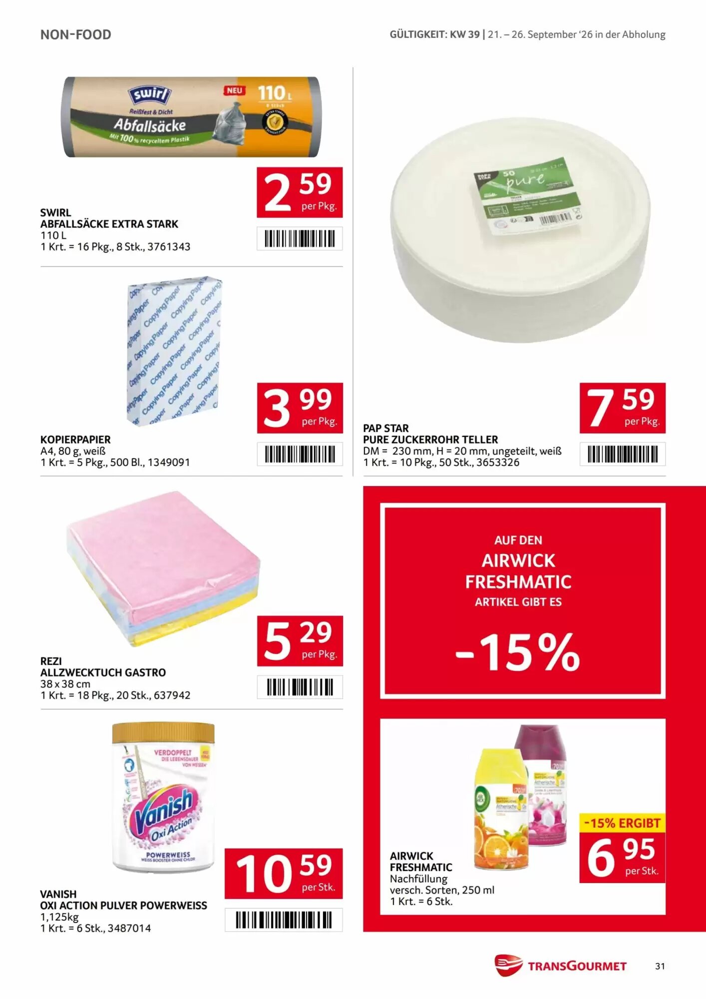 Transgourmet Flugblatt (ab 21.09.2026) - Angebote und Prospekt - Seite 29