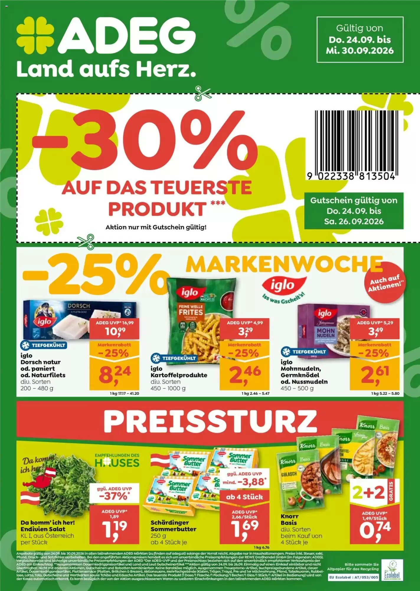 ADEG Flugblatt (ab 24.09.2026) - Angebote und Prospekt - Seite 1