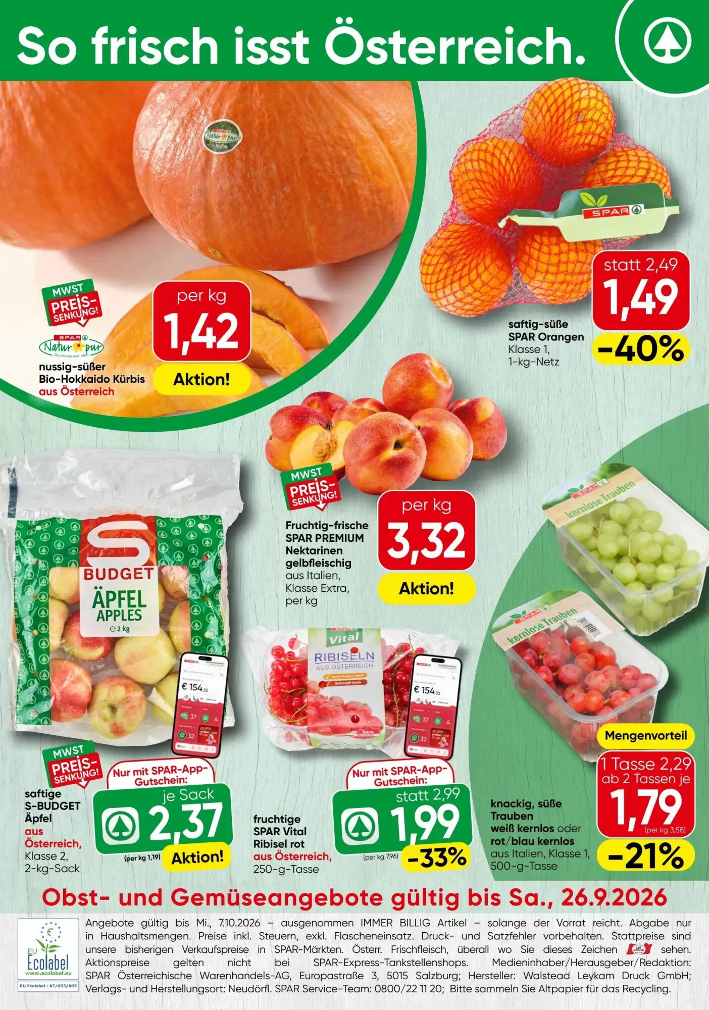 Spar Flugblatt (ab 24.09.2026) - Angebote und Prospekt - Seite 20