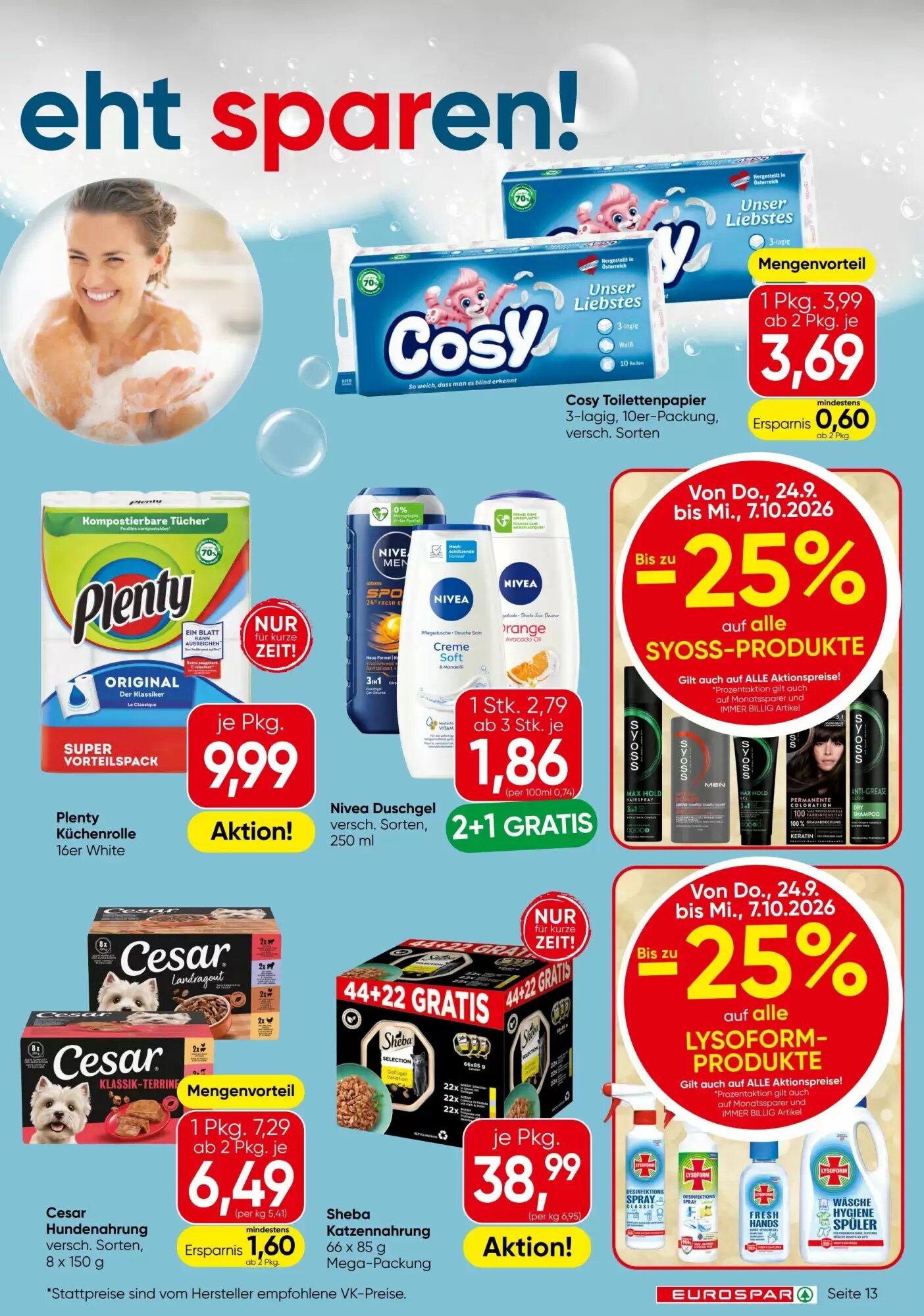 Eurospar Flugblatt (ab 24.09.2026) - Angebote und Prospekt - Seite 13