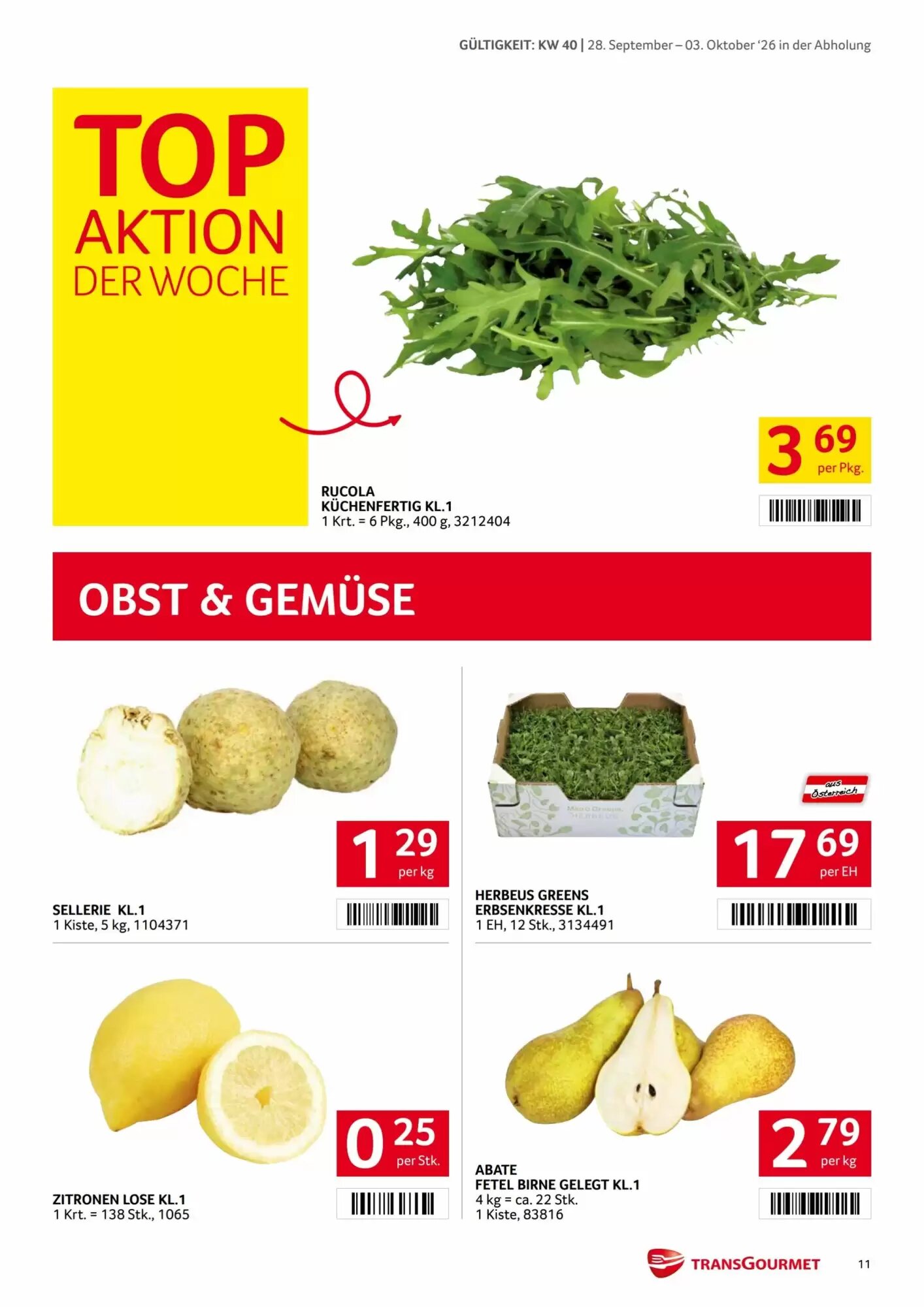 Transgourmet Flugblatt (ab 28.09.2026) - Angebote und Prospekt - Seite 11
