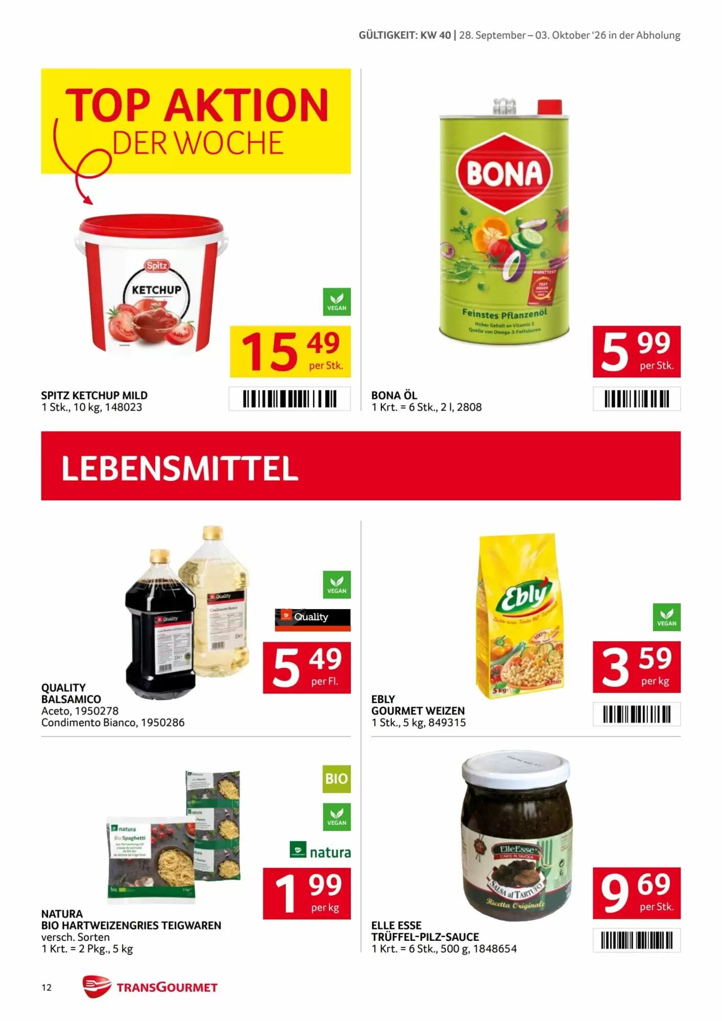 Transgourmet Flugblatt (ab 28.09.2026) - Angebote und Prospekt - Seite 12