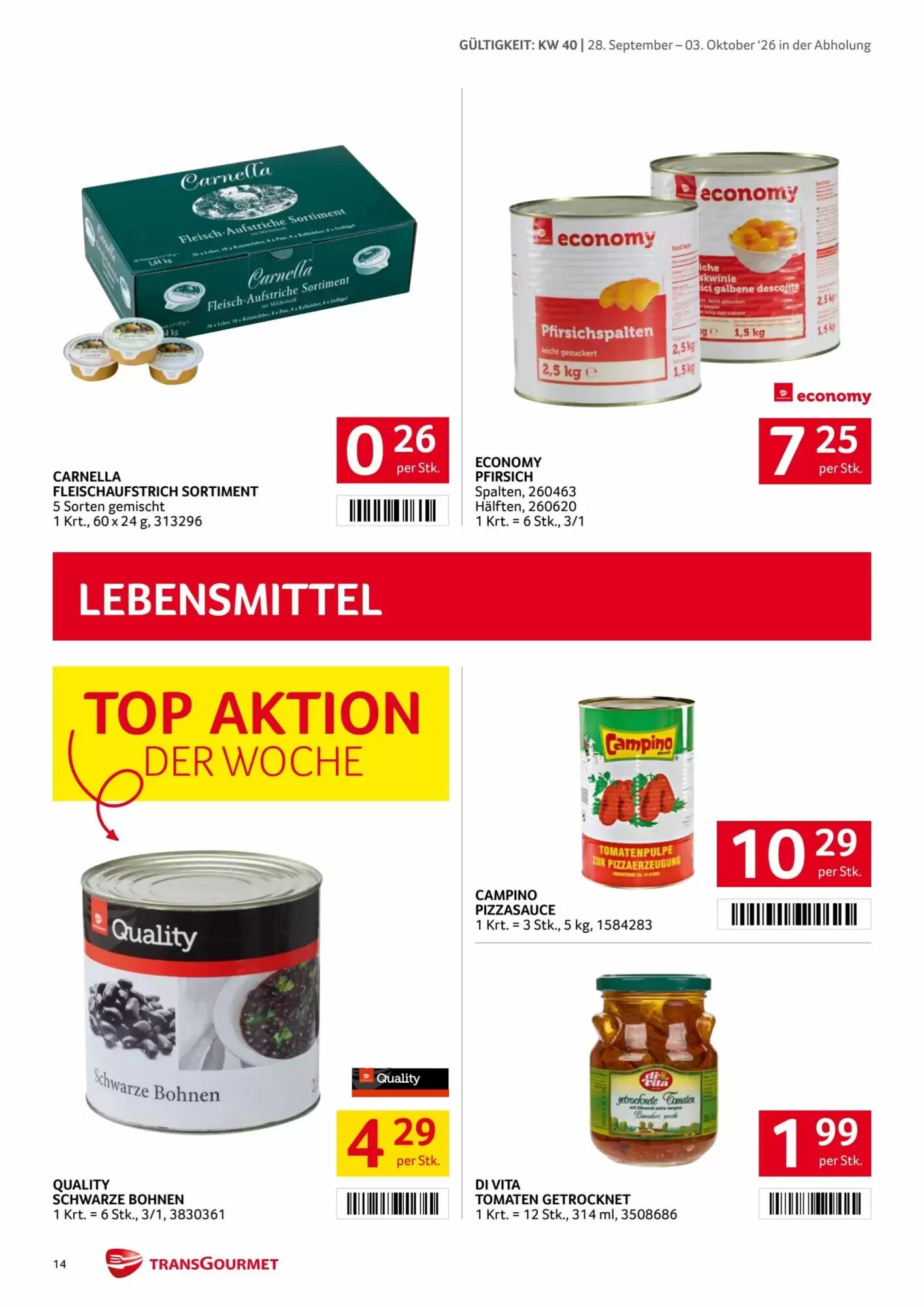 Transgourmet Flugblatt (ab 28.09.2026) - Angebote und Prospekt - Seite 14