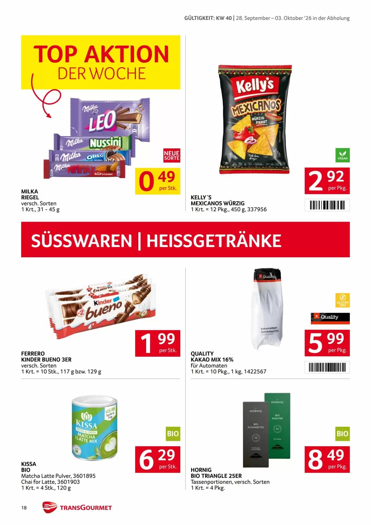 Transgourmet Flugblatt (ab 28.09.2026) - Angebote und Prospekt - Seite 18