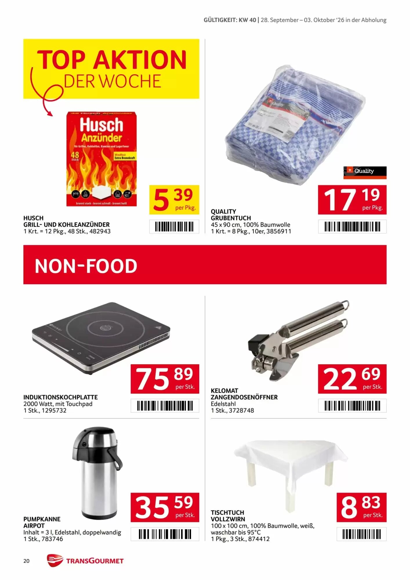 Transgourmet Flugblatt (ab 28.09.2026) - Angebote und Prospekt - Seite 20