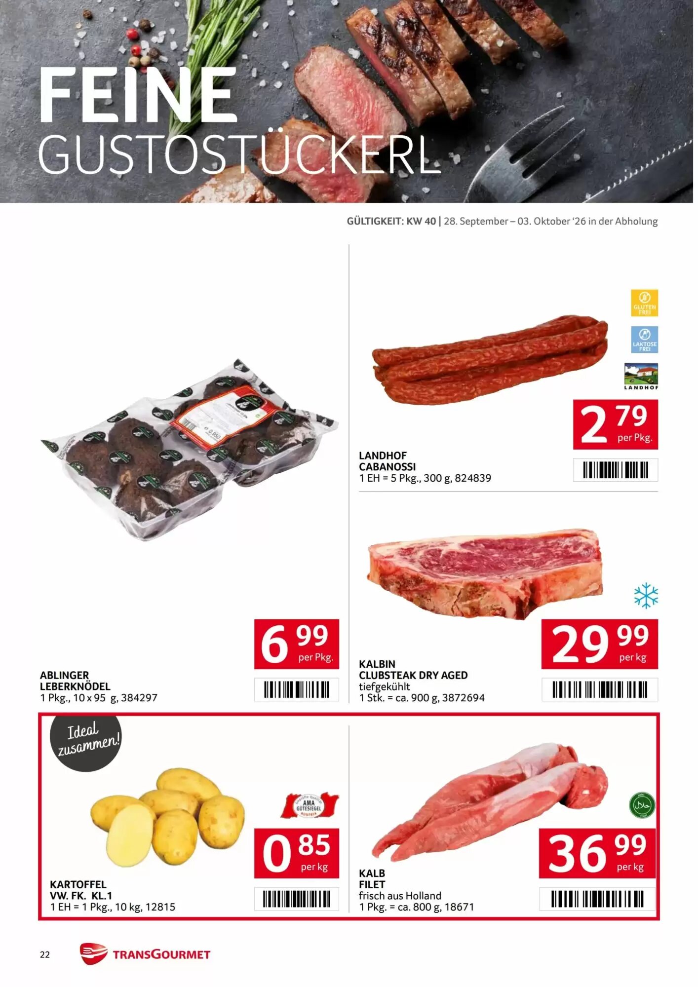 Transgourmet Flugblatt (ab 28.09.2026) - Angebote und Prospekt - Seite 22