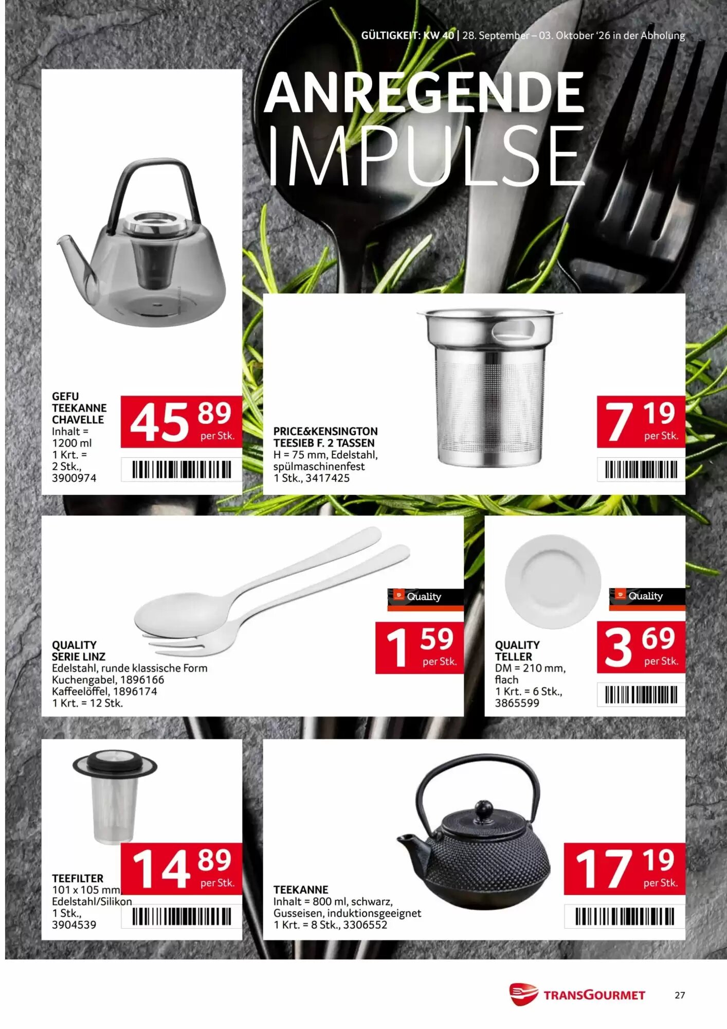 Transgourmet Flugblatt (ab 28.09.2026) - Angebote und Prospekt - Seite 27