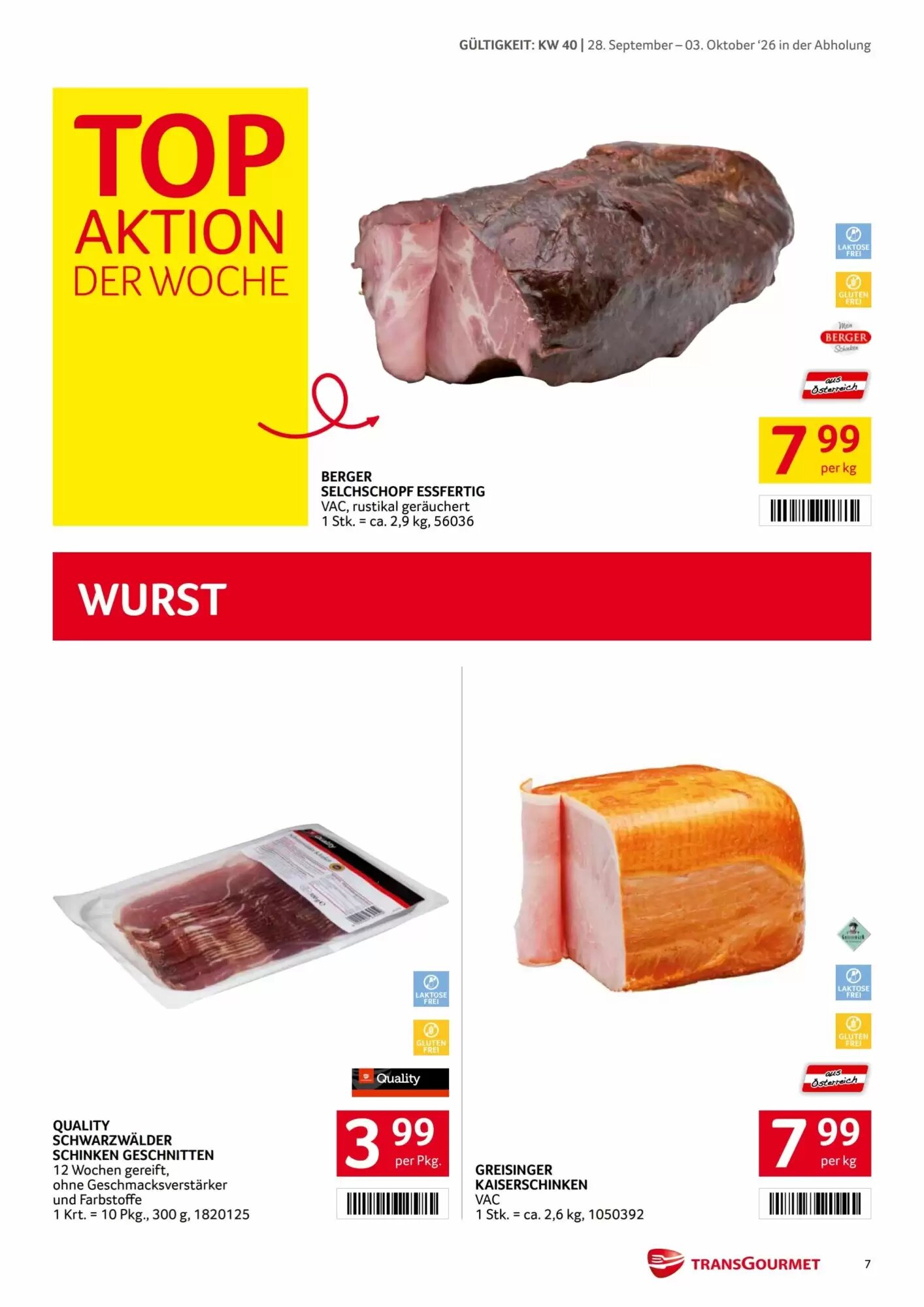 Transgourmet Flugblatt (ab 28.09.2026) - Angebote und Prospekt - Seite 7